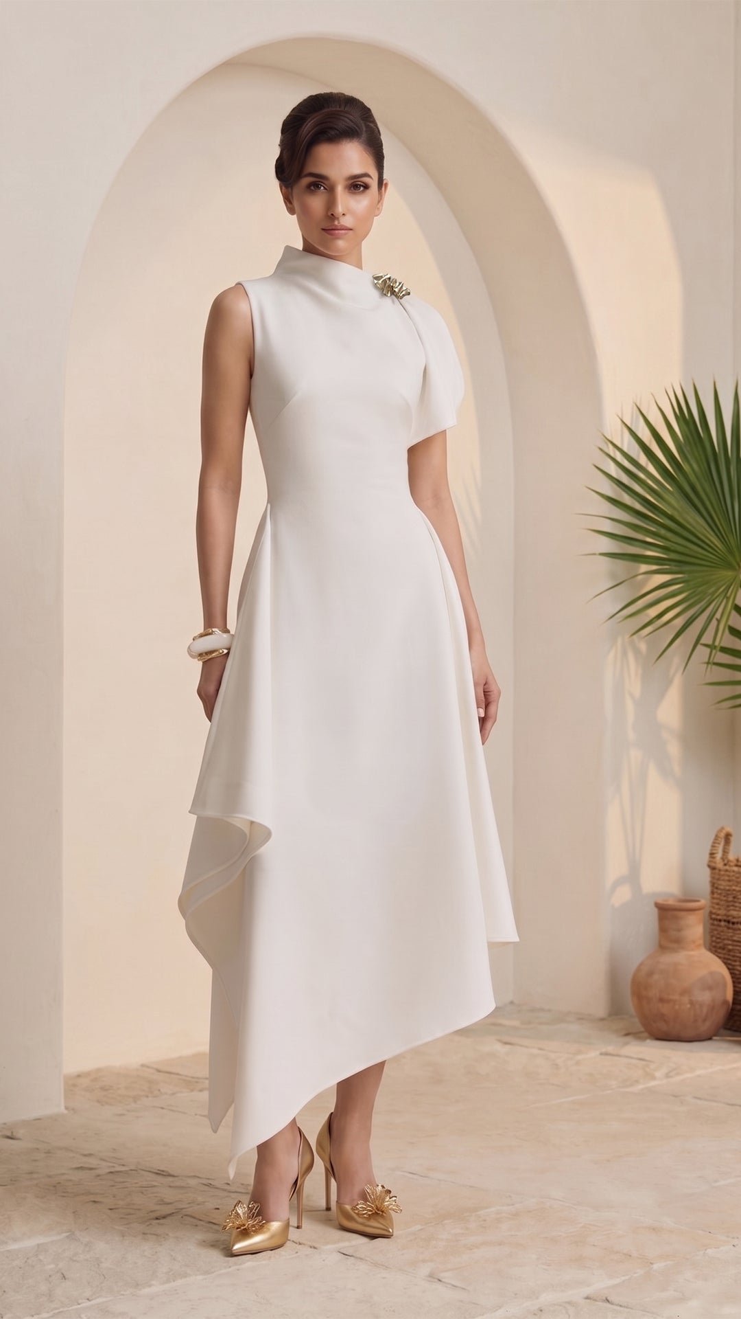 Ivory Muse Asymmetric Dress – Luxeraa