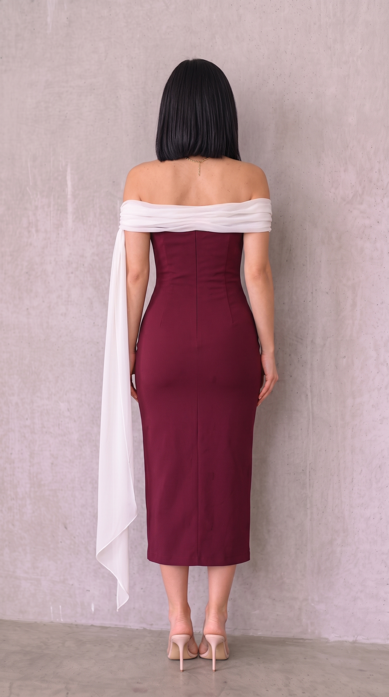 Wine Drape Dress