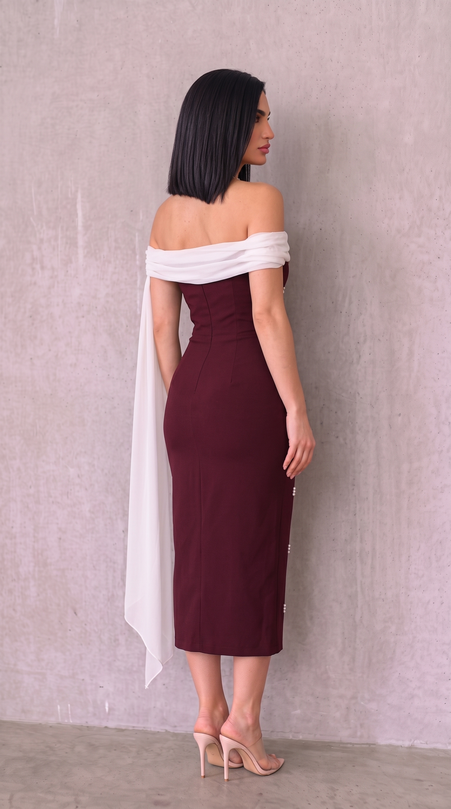 Wine Drape Dress