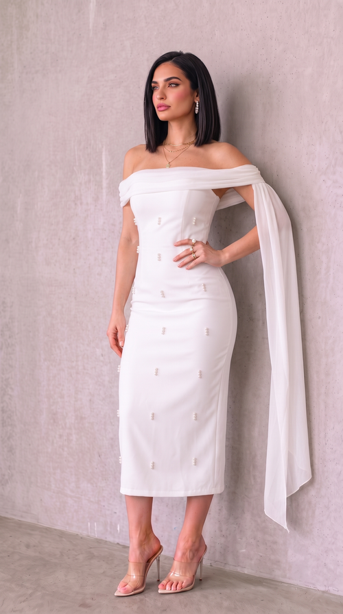 Ivory Drape Dress