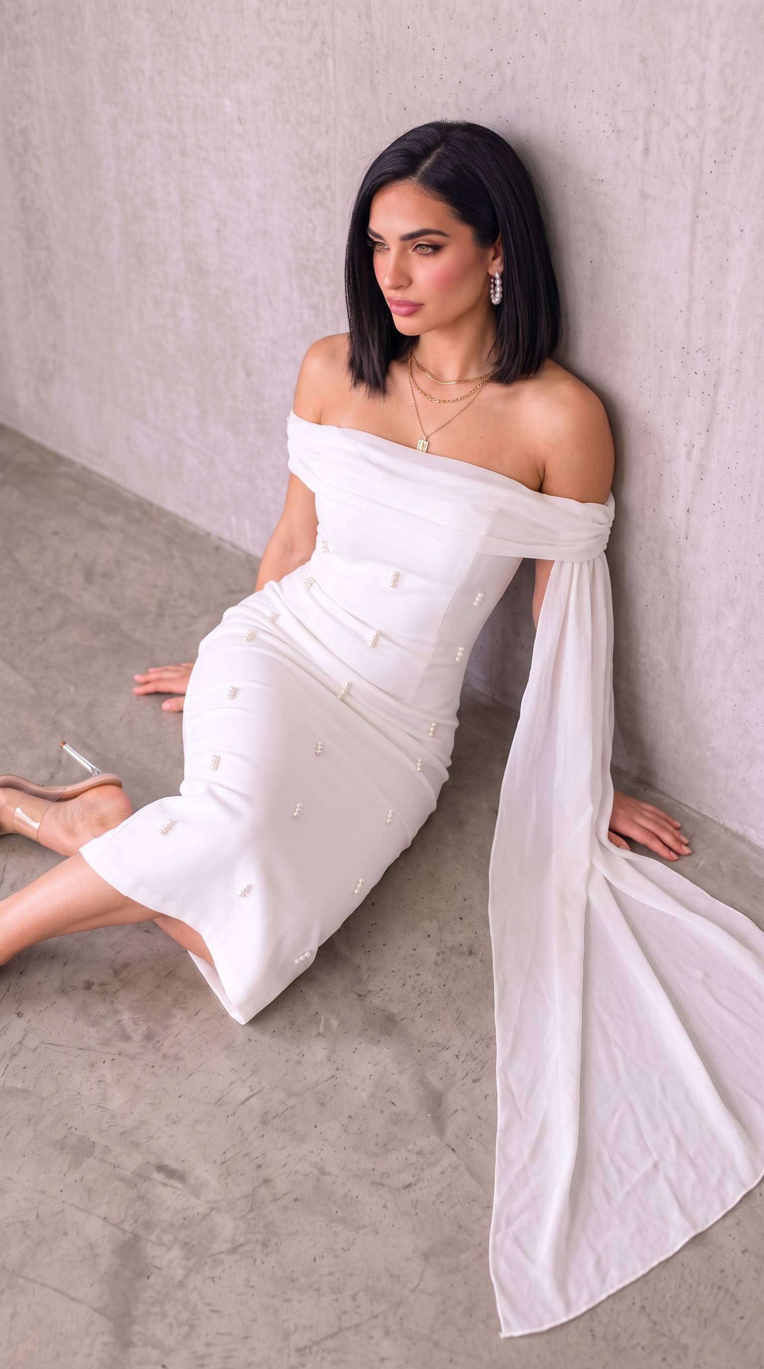 Ivory Drape Dress