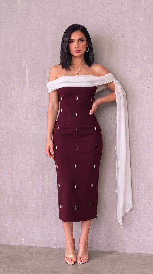 Wine Drape Dress