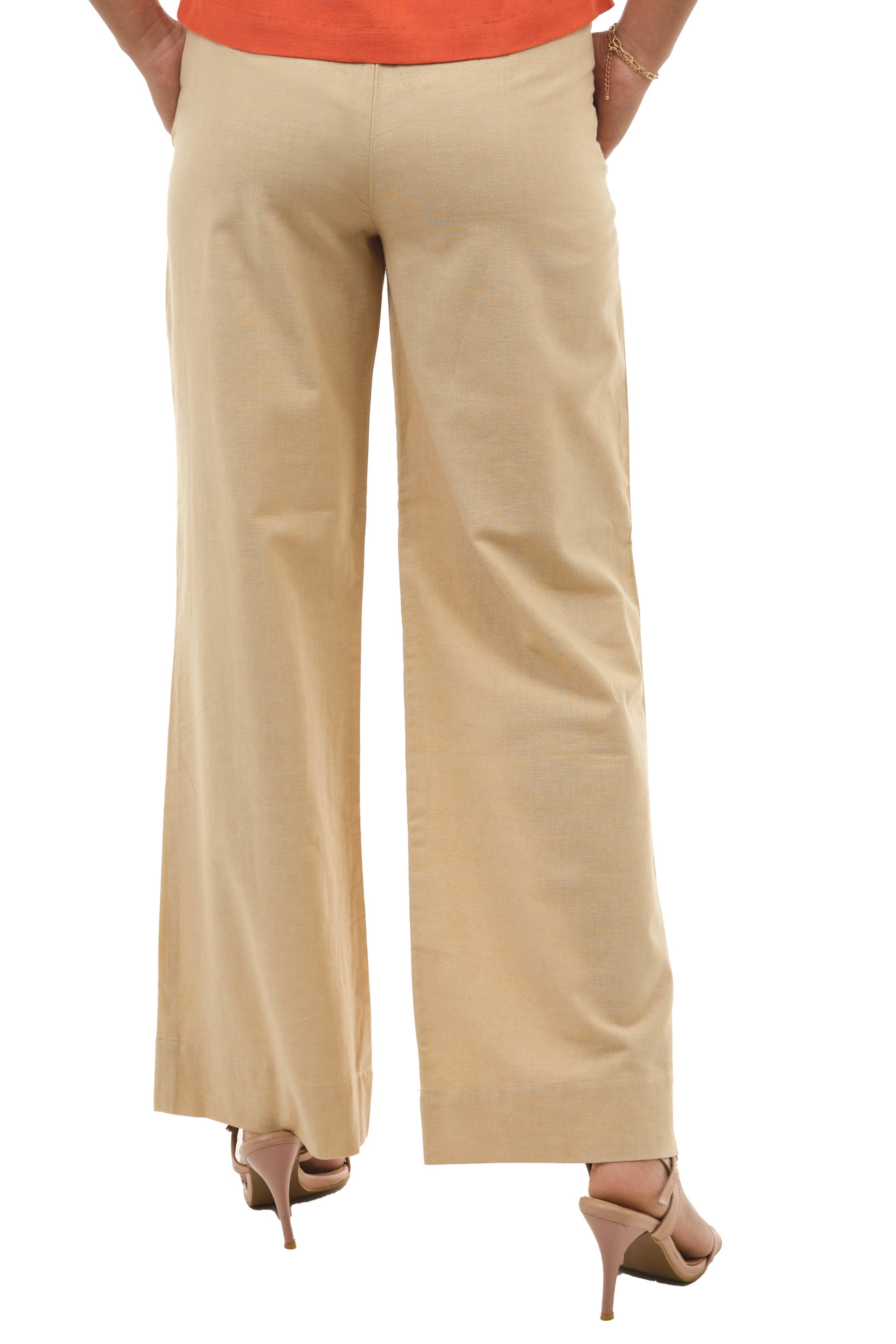 Beige linen Comfort Pants