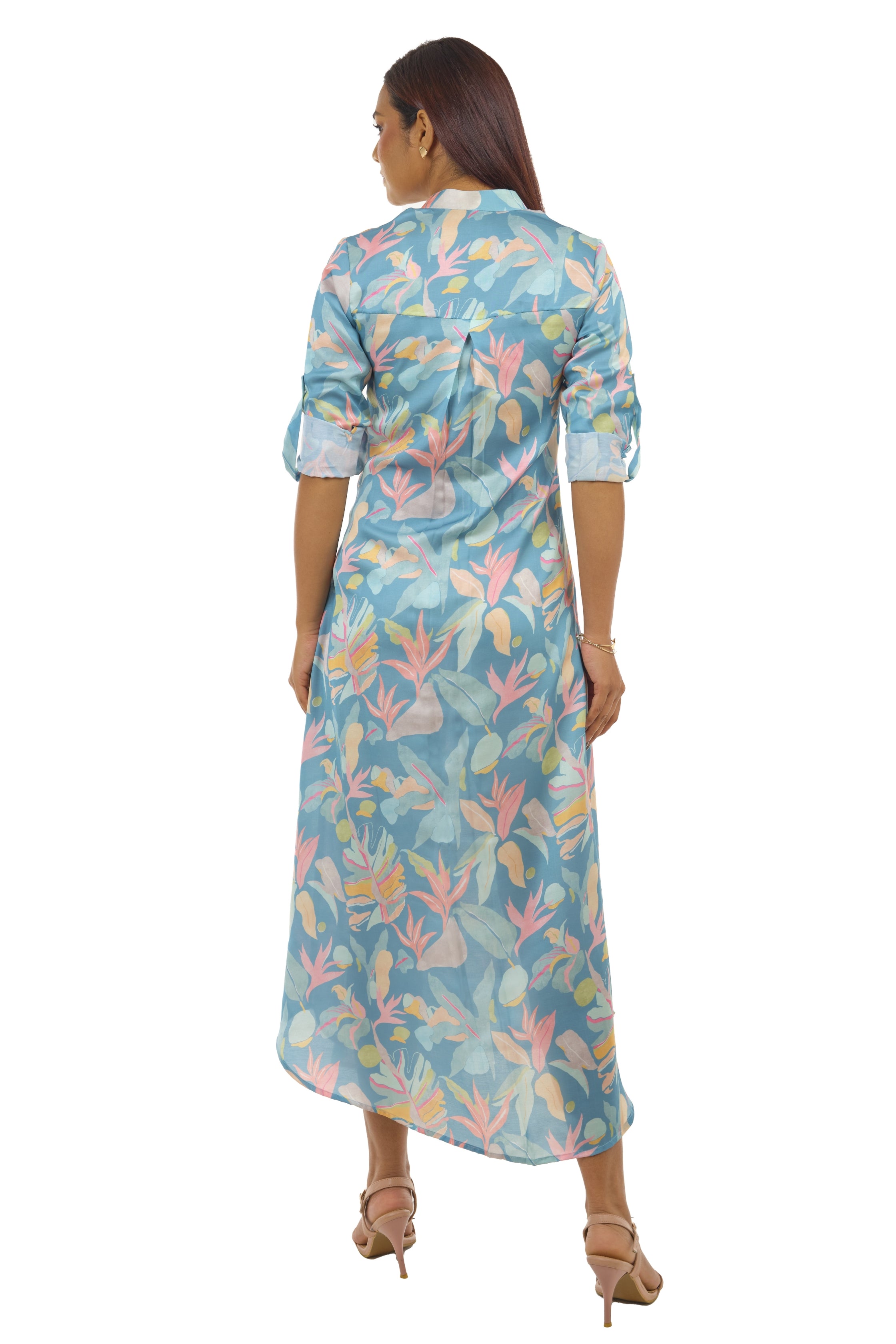 Turquoise blue printed comfy dress