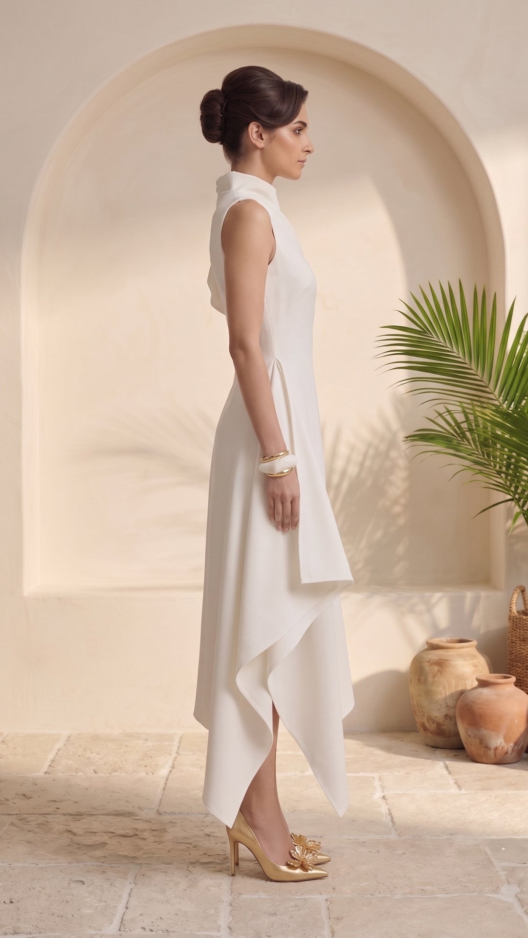 Ivory Muse Asymmetric Dress