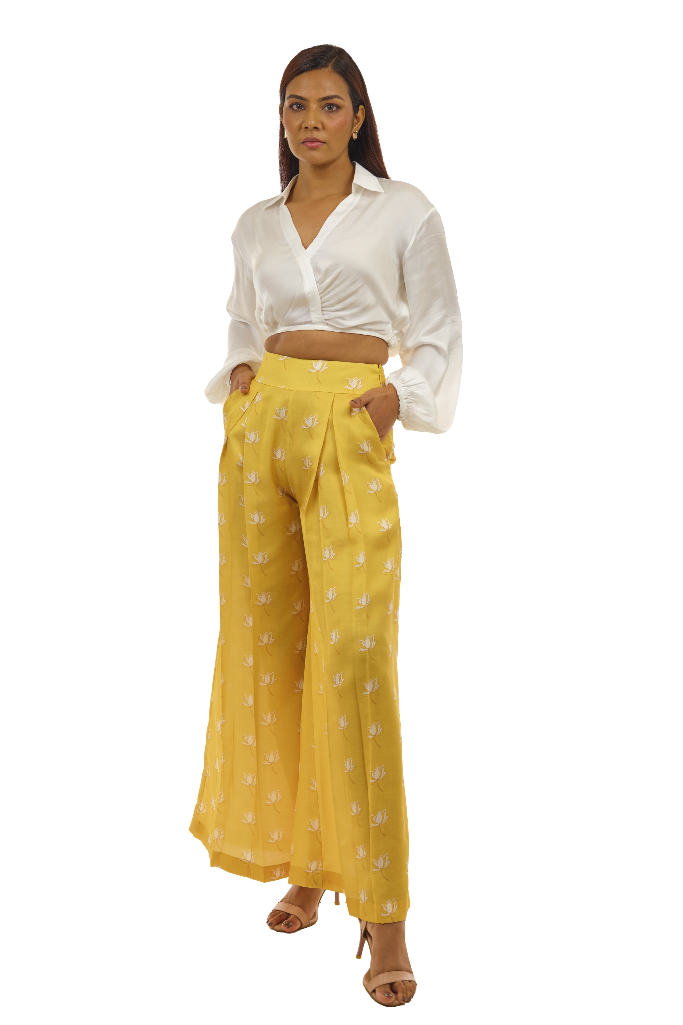 White and Mango yellow co-ord set