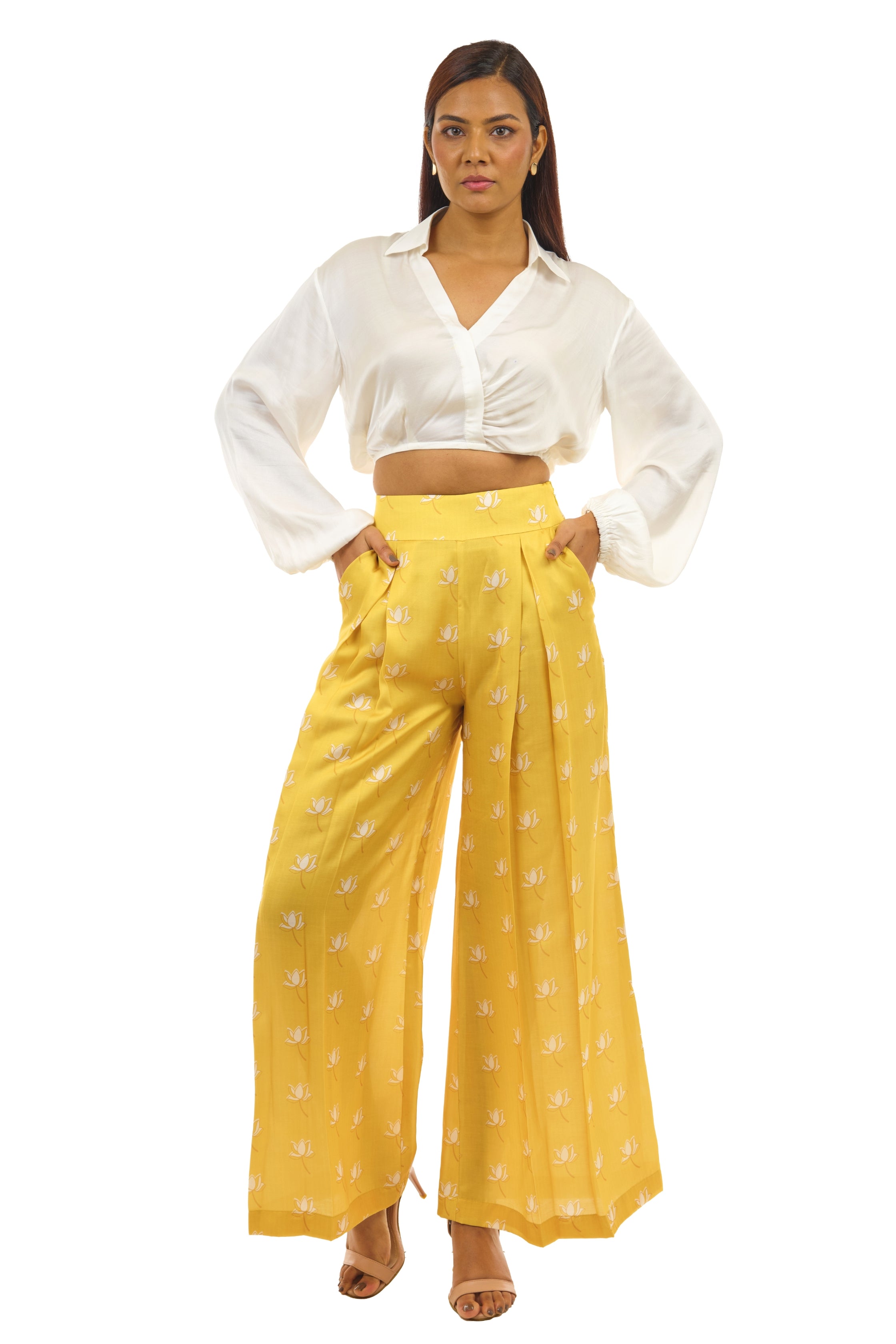 White and Mango yellow co-ord set