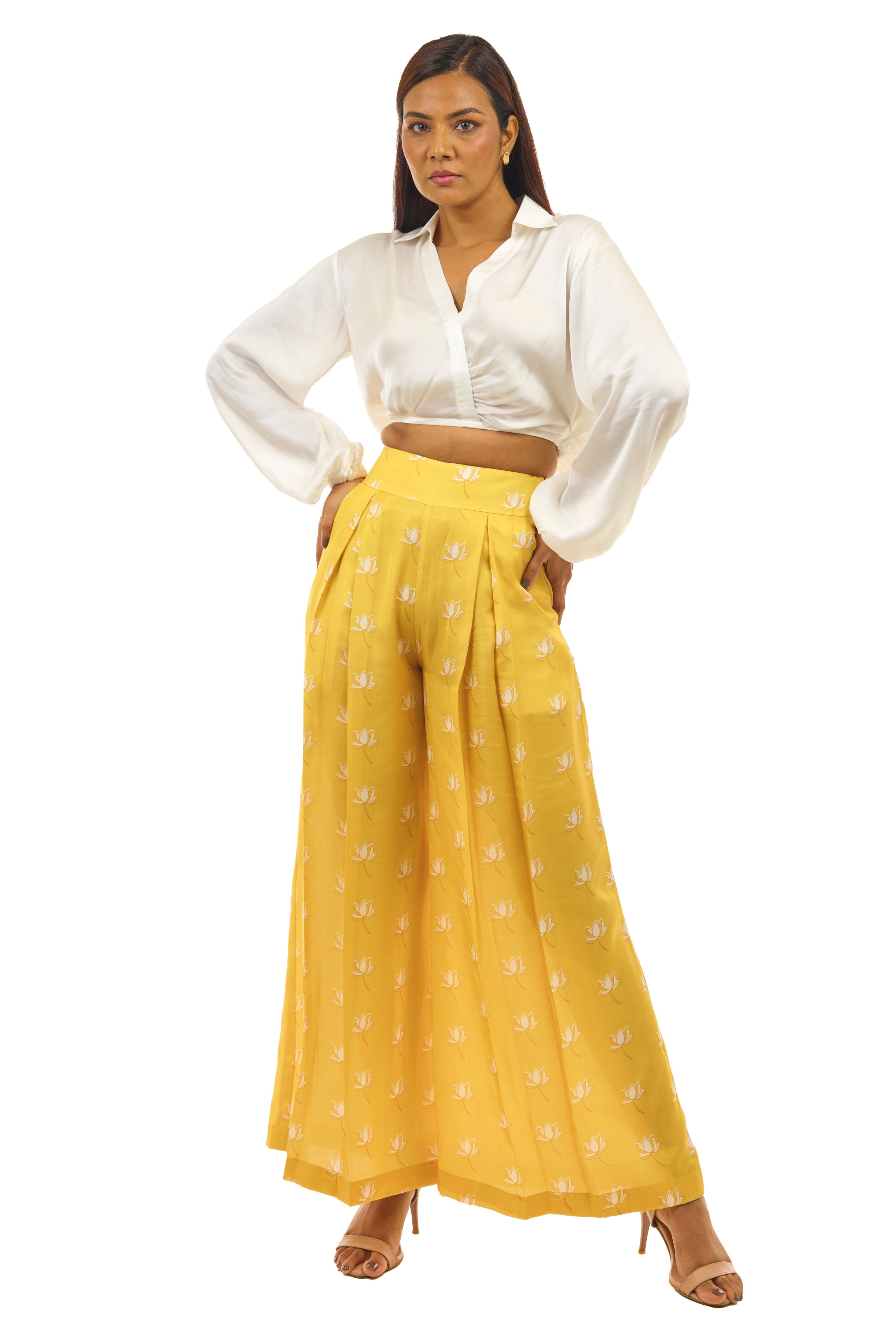 White and Mango yellow co-ord set