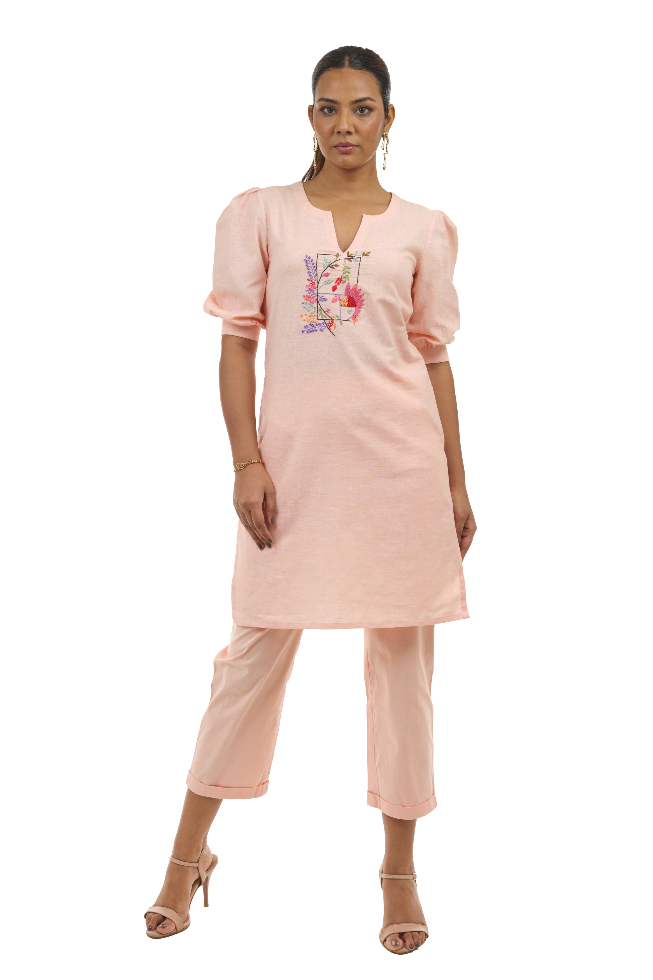 Peach Kurta Set