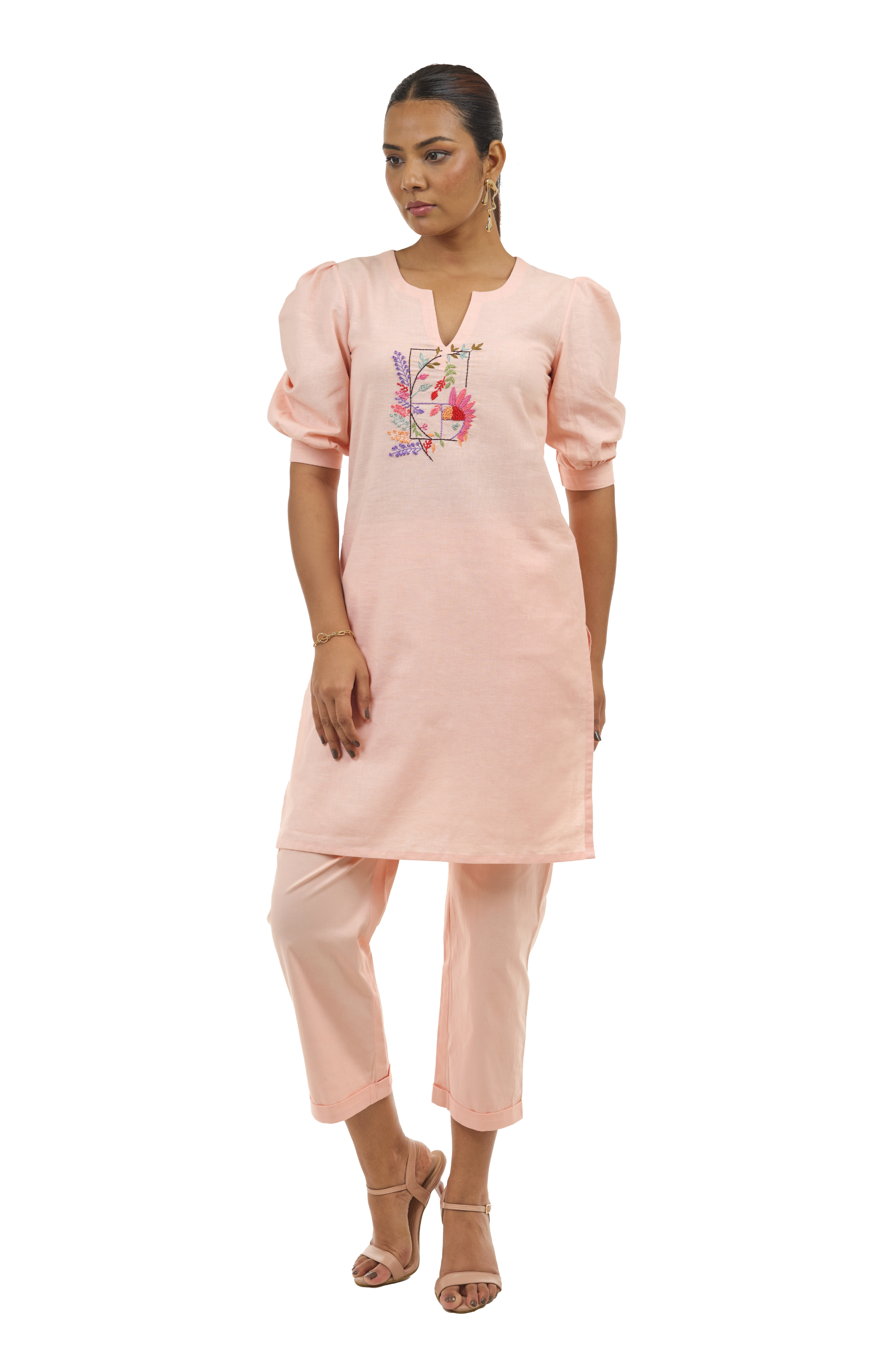 Peach Kurta Set