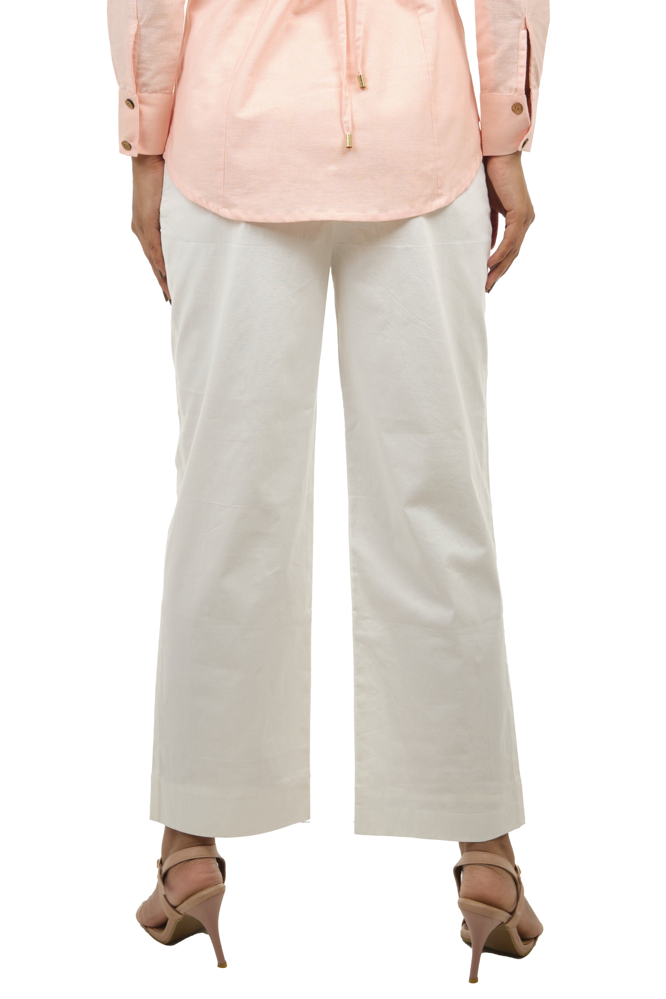 White cotton lycra Pants