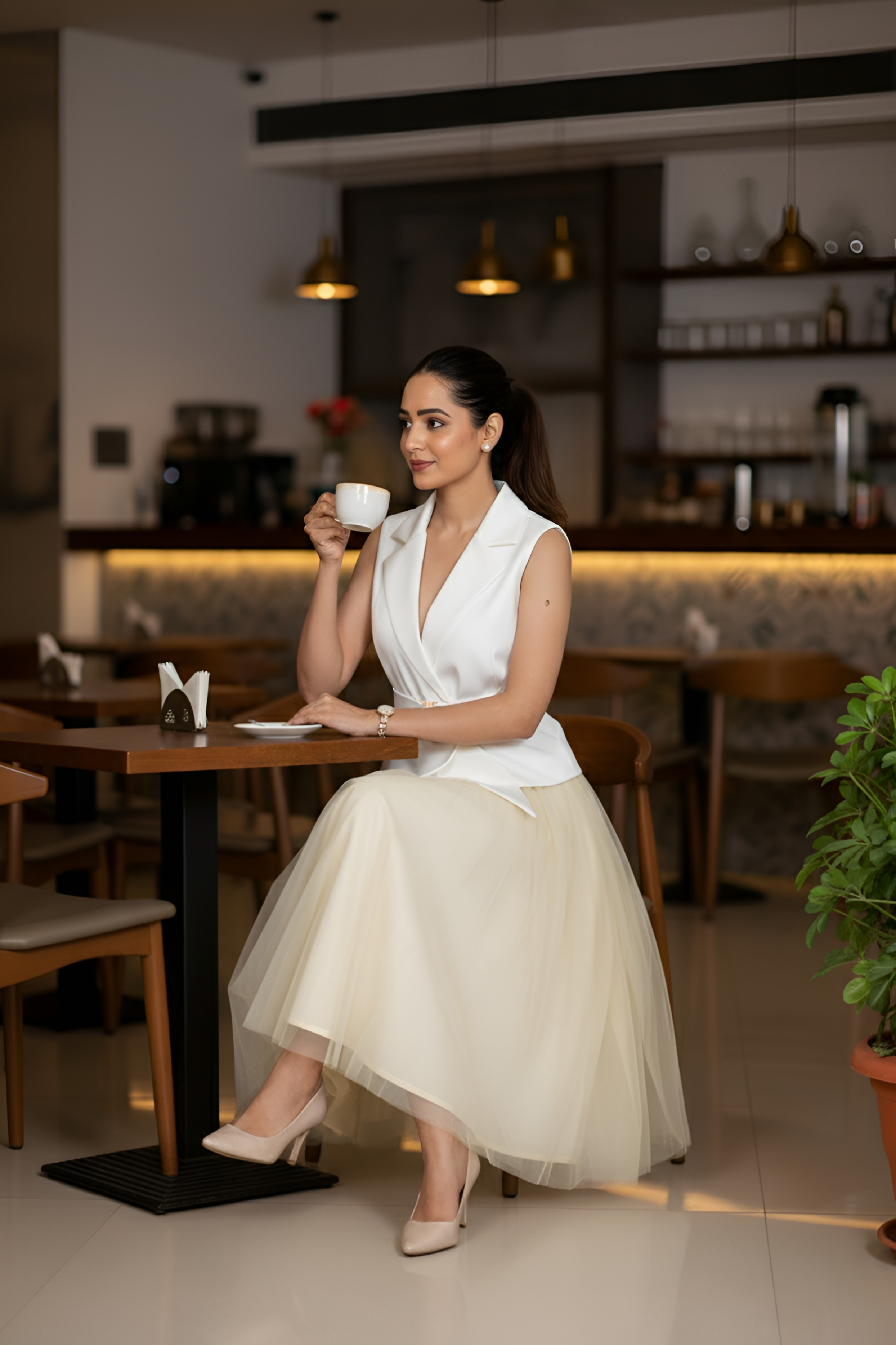 Butter Yellow Skirt & Ivory Waist Coat – Timeless Glow