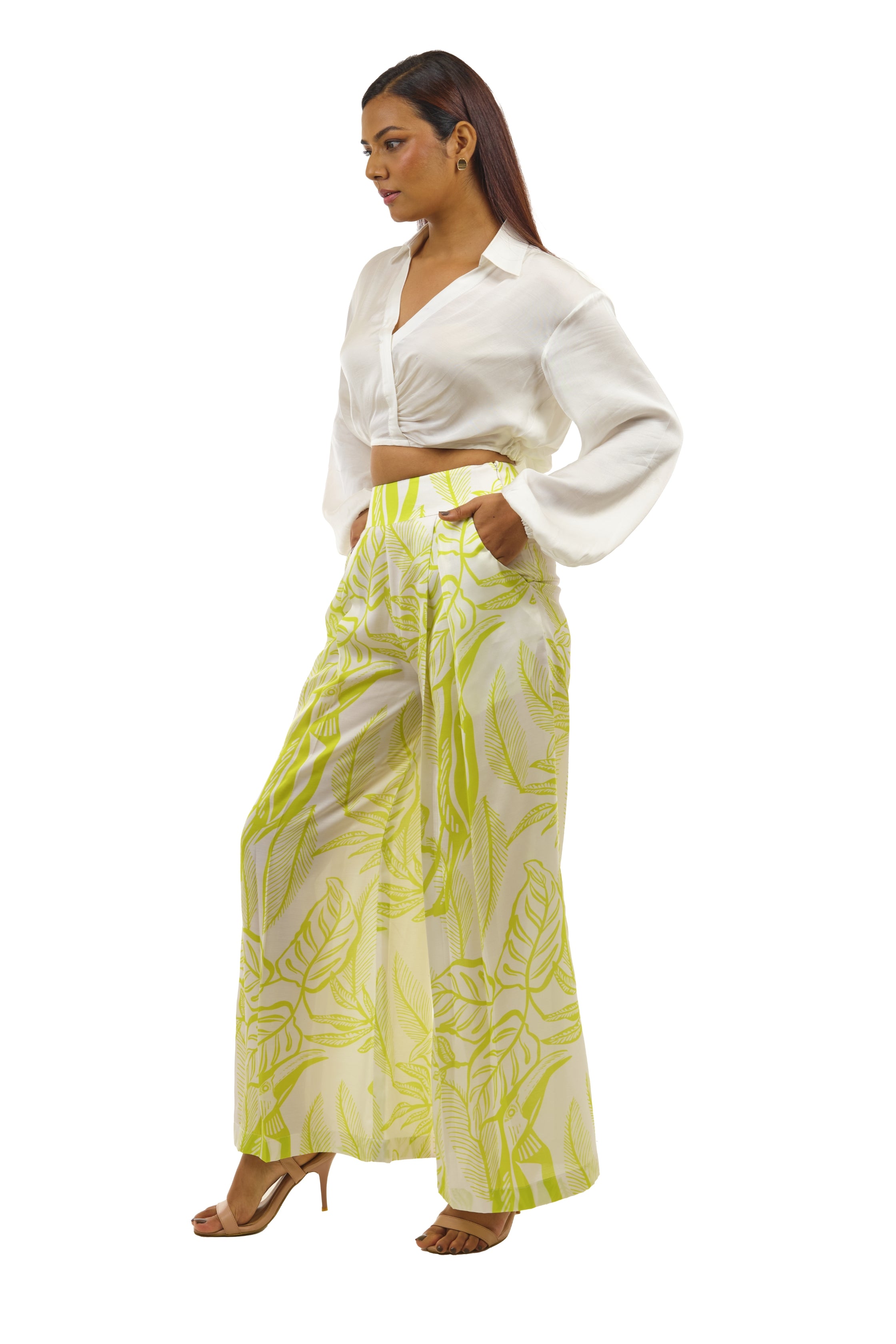 White and Lime Green co-ord set