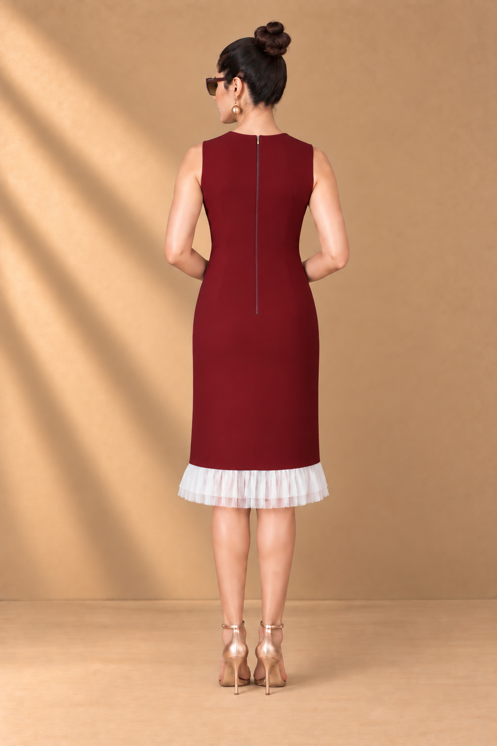Sparkle Shift Dress - Wine