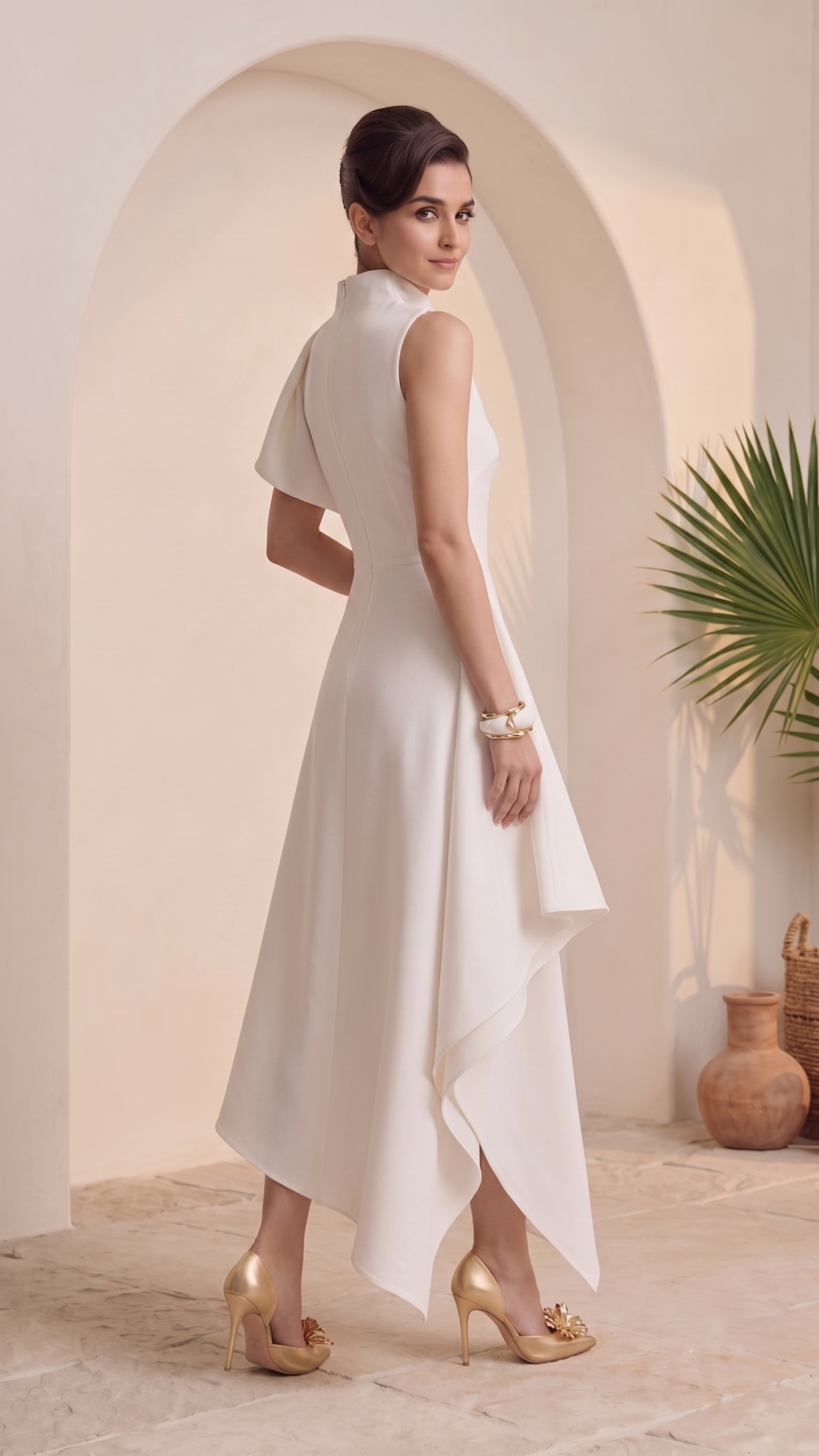 Ivory Muse Asymmetric Dress