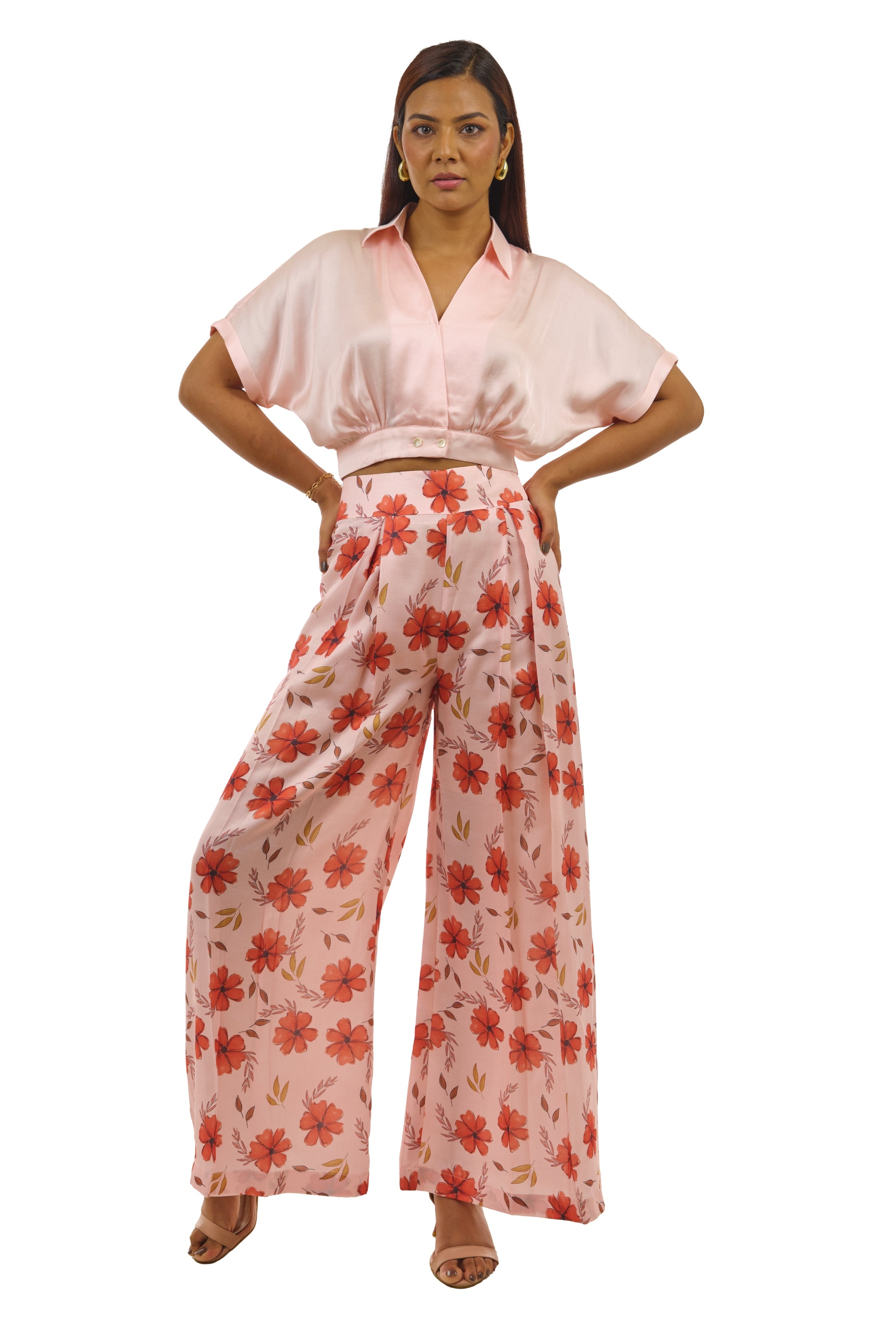 Peach printed co-ord set