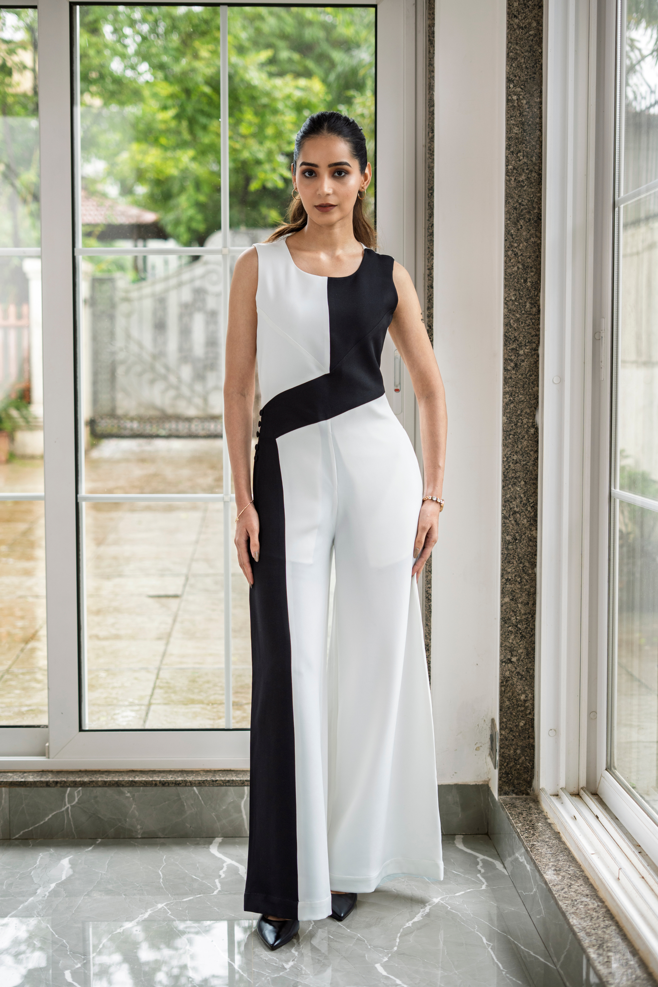 Ivory & Black Jumpsuit — Grace in Contrast