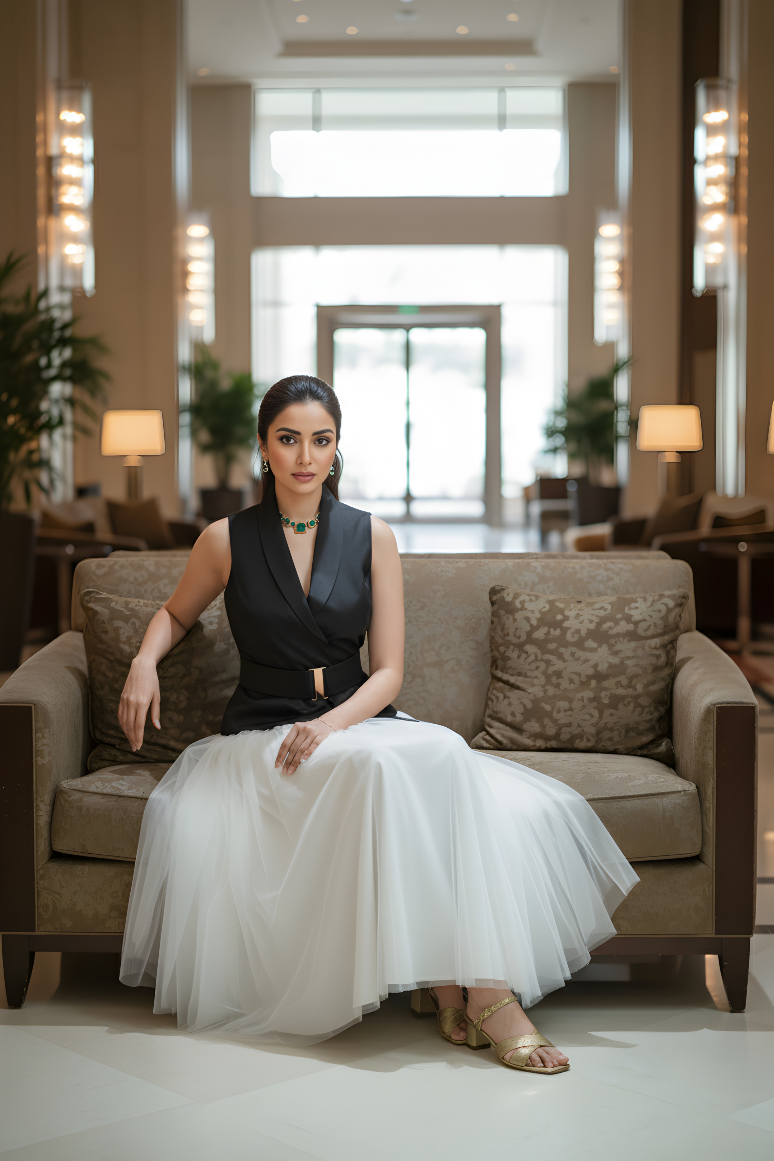 Ivory skirt & Black Waist Coat - Timeless Pairing