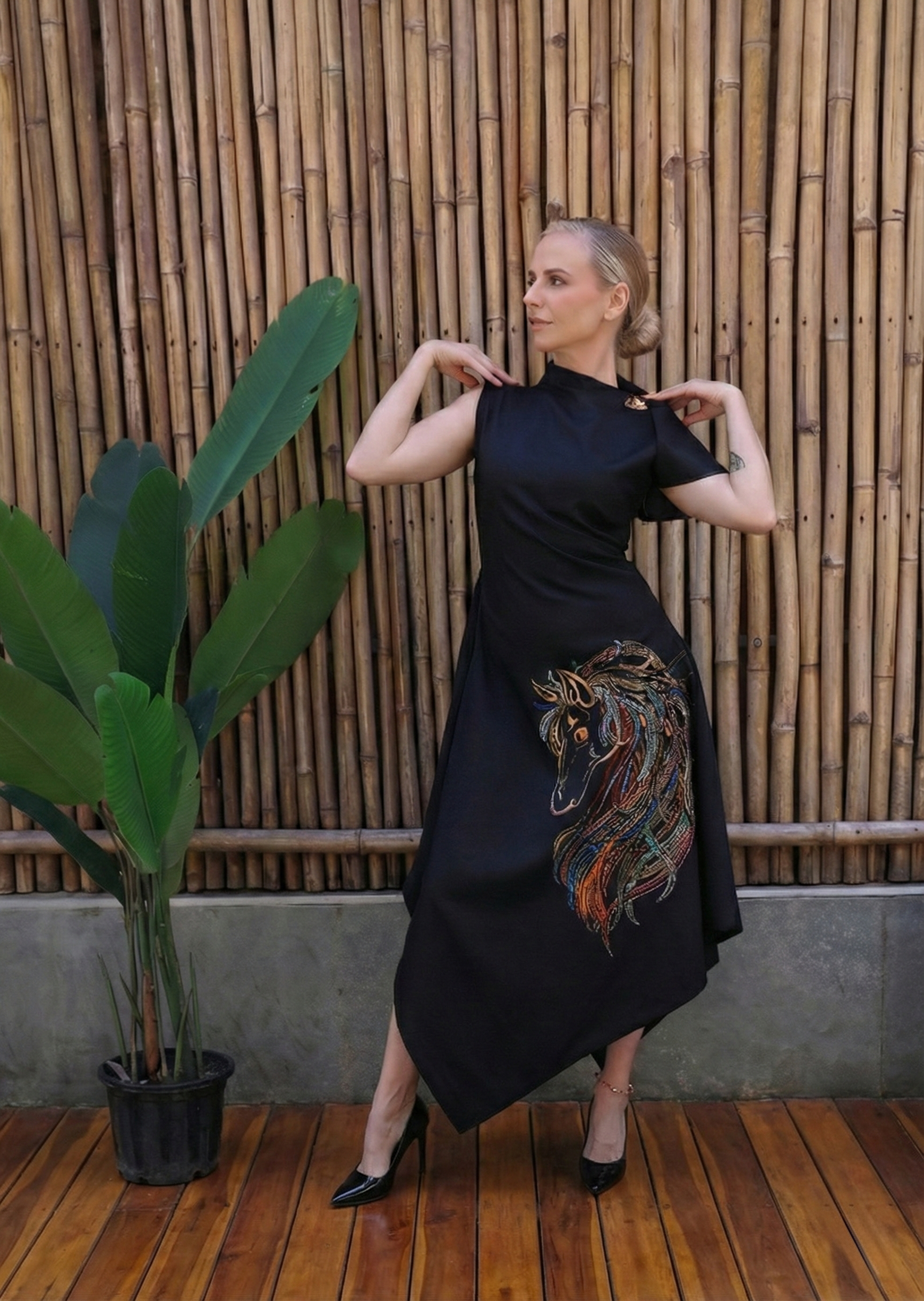 The Ashva Motion Dress - Black
