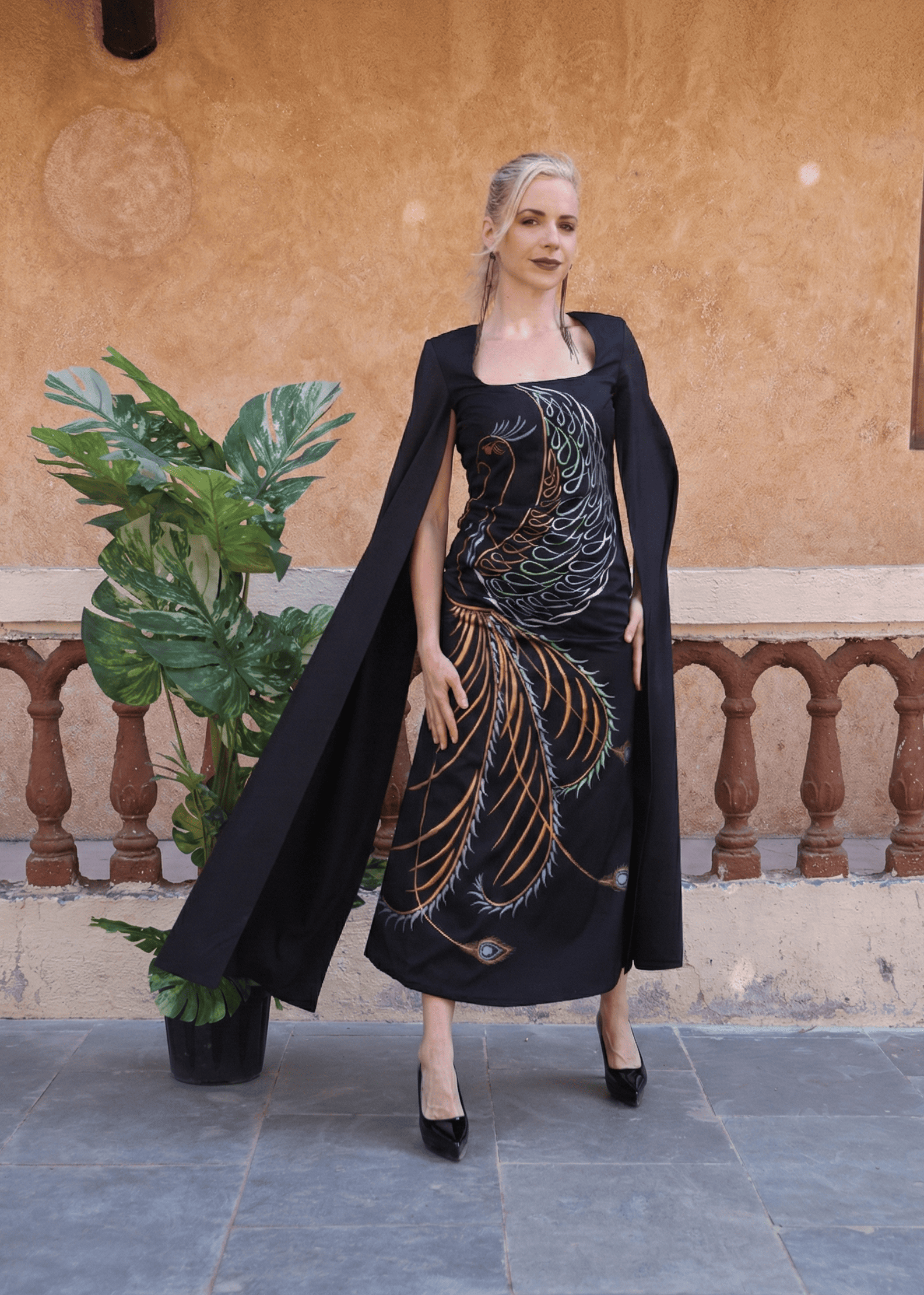 The Mayura Cape Dress