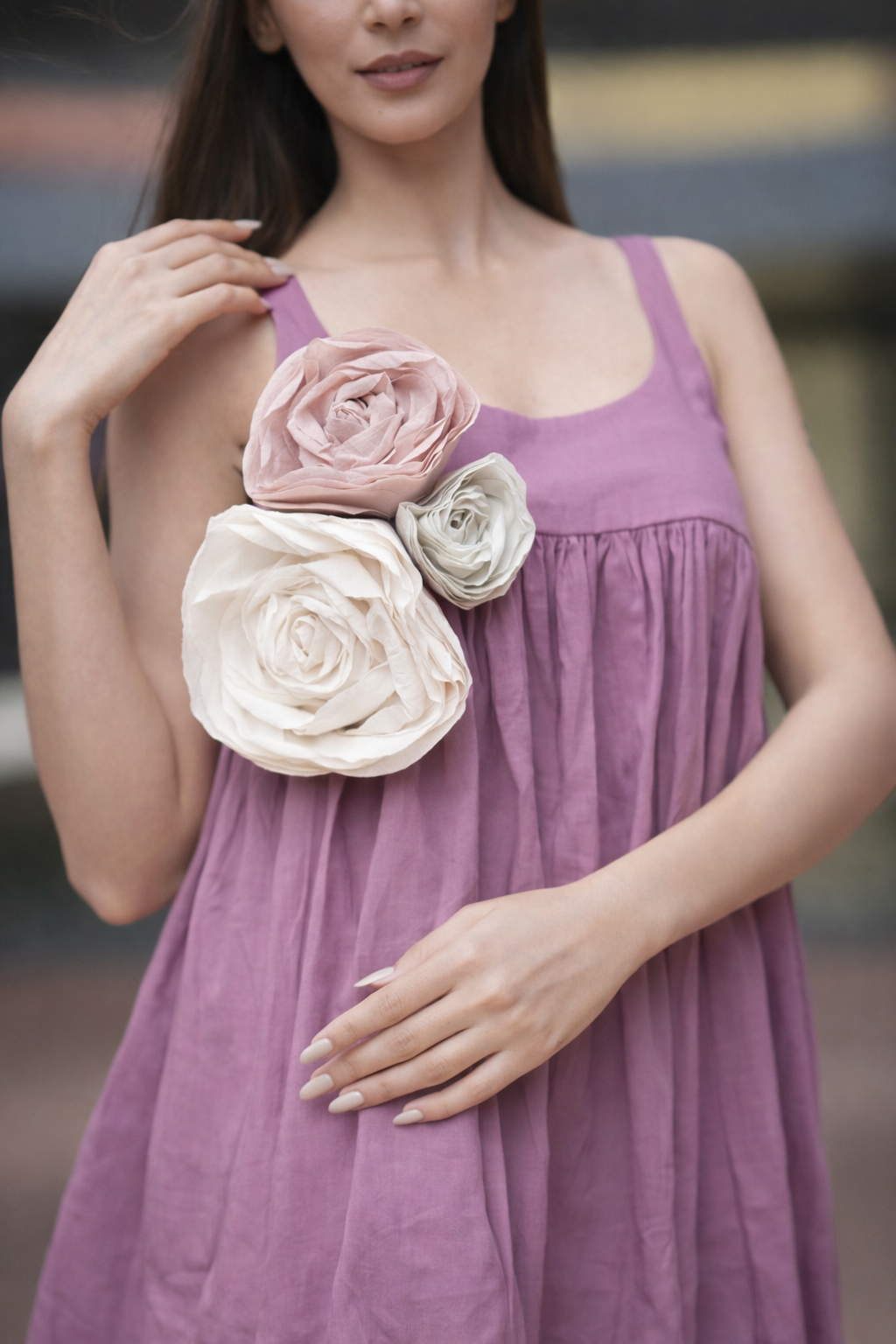 Dusty Purple with 3 roses