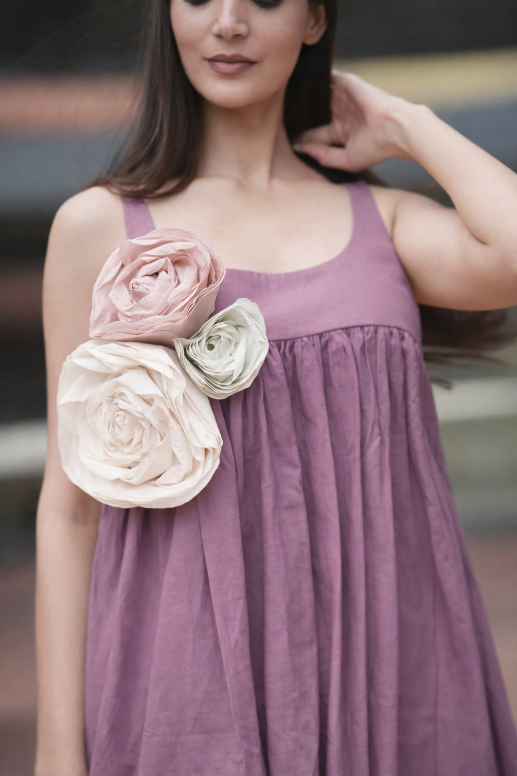 Dusty Purple with 3 roses