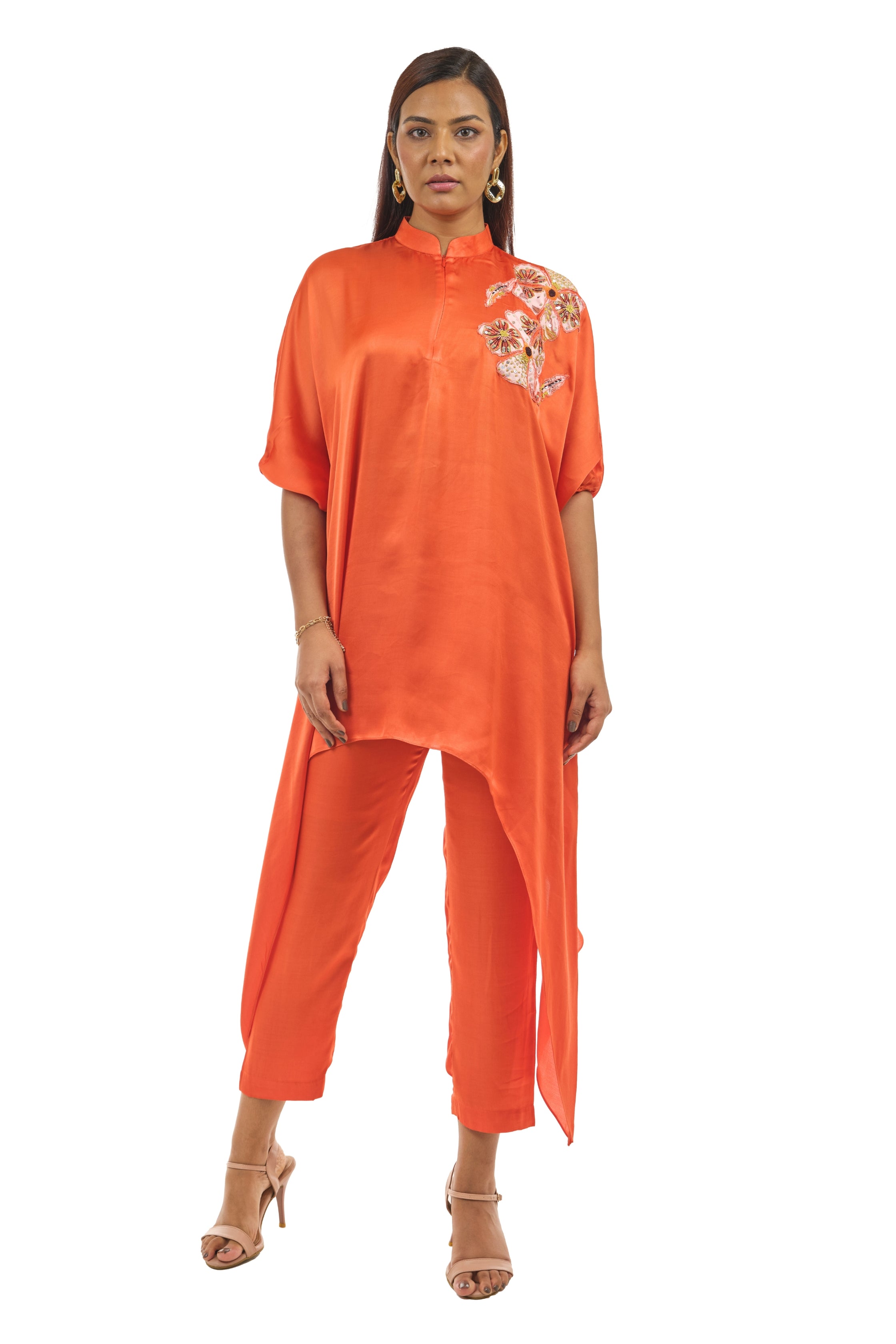Coral kurta set for women