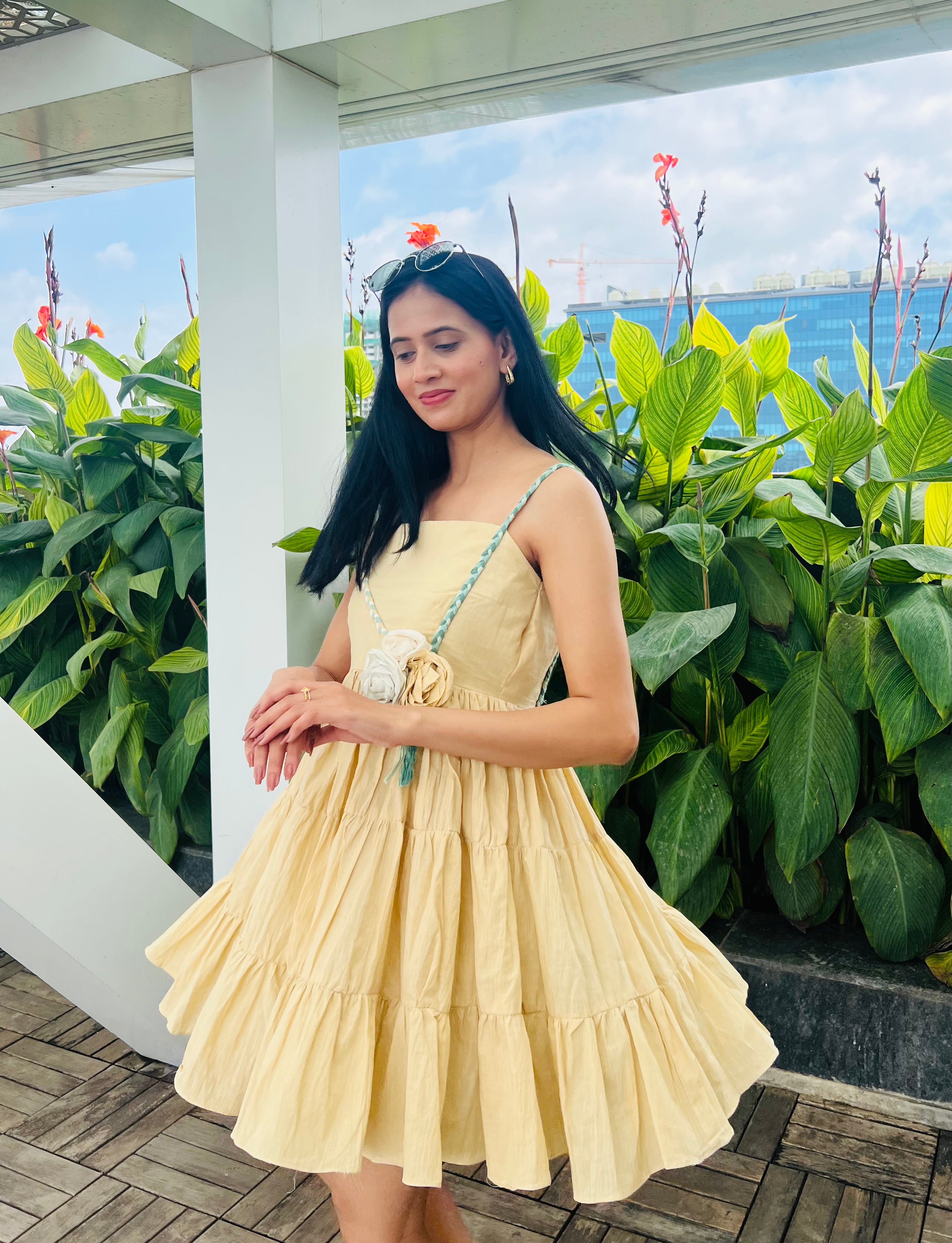 Light yellow with braids