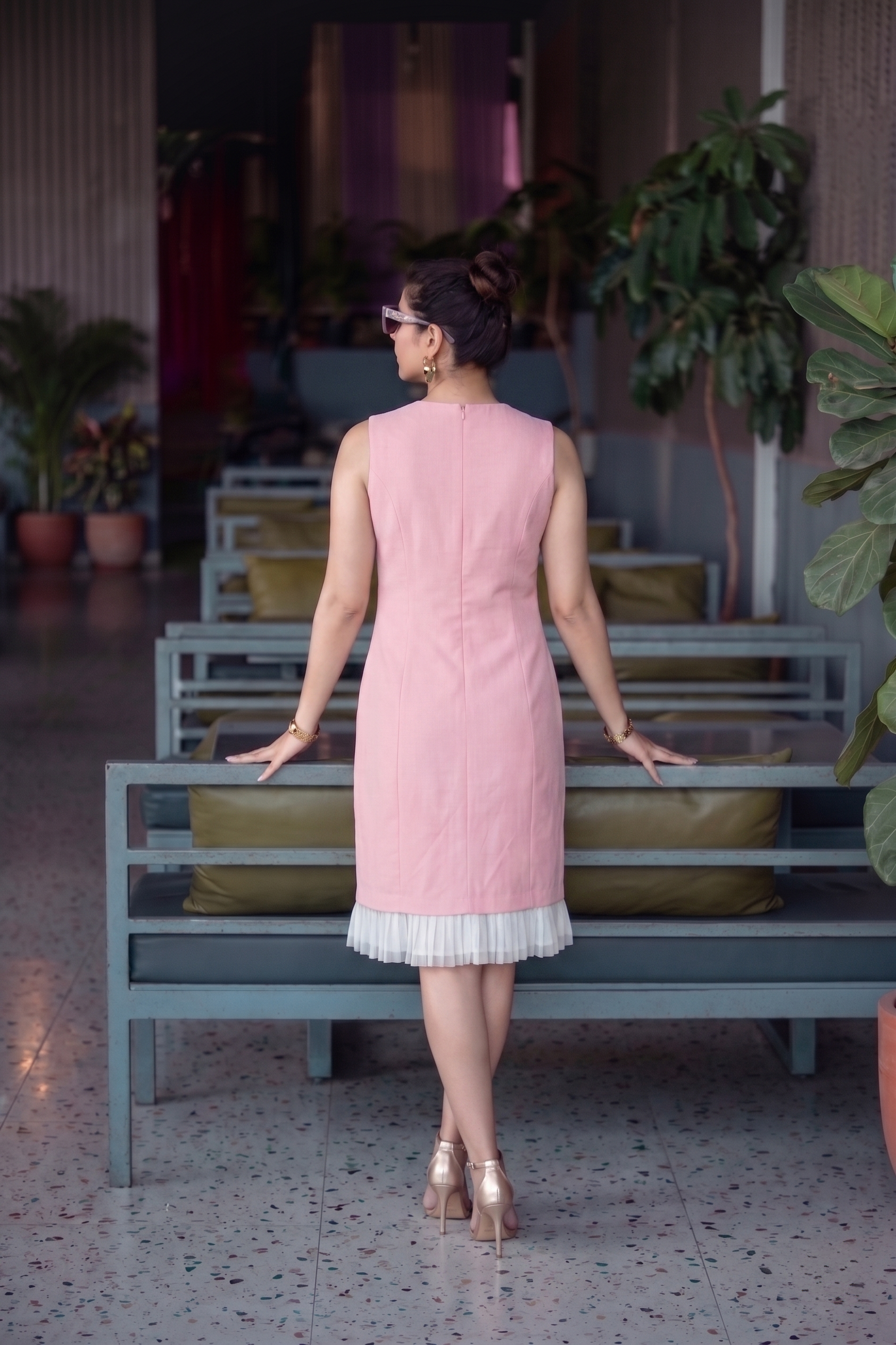 Sparkle Shift Dress - Blush Pink