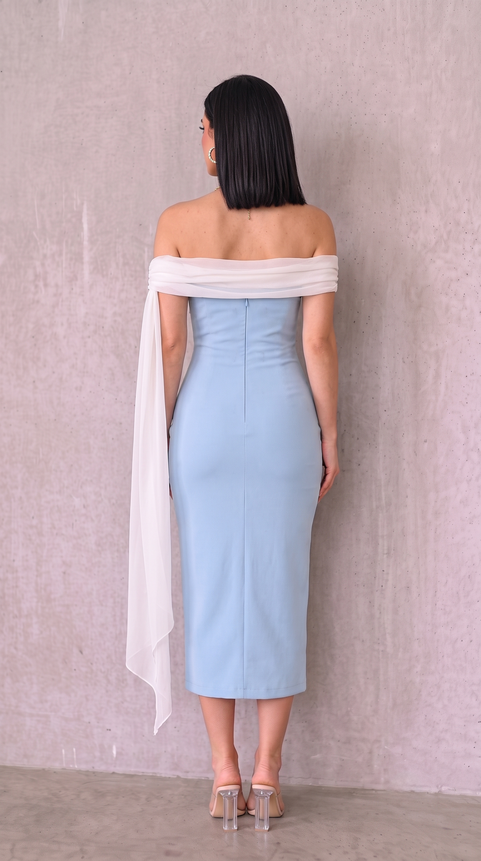 Powder blue Drape Dress