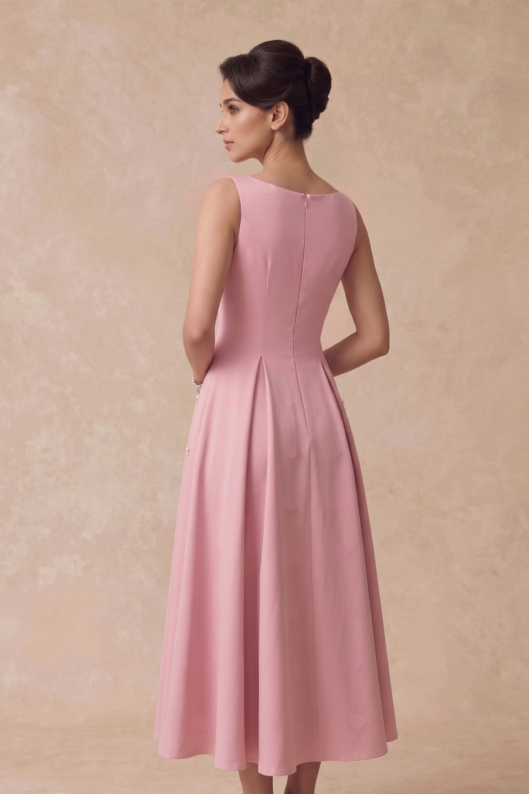 Pearl Blossom Embellished Dress – Blush Pink