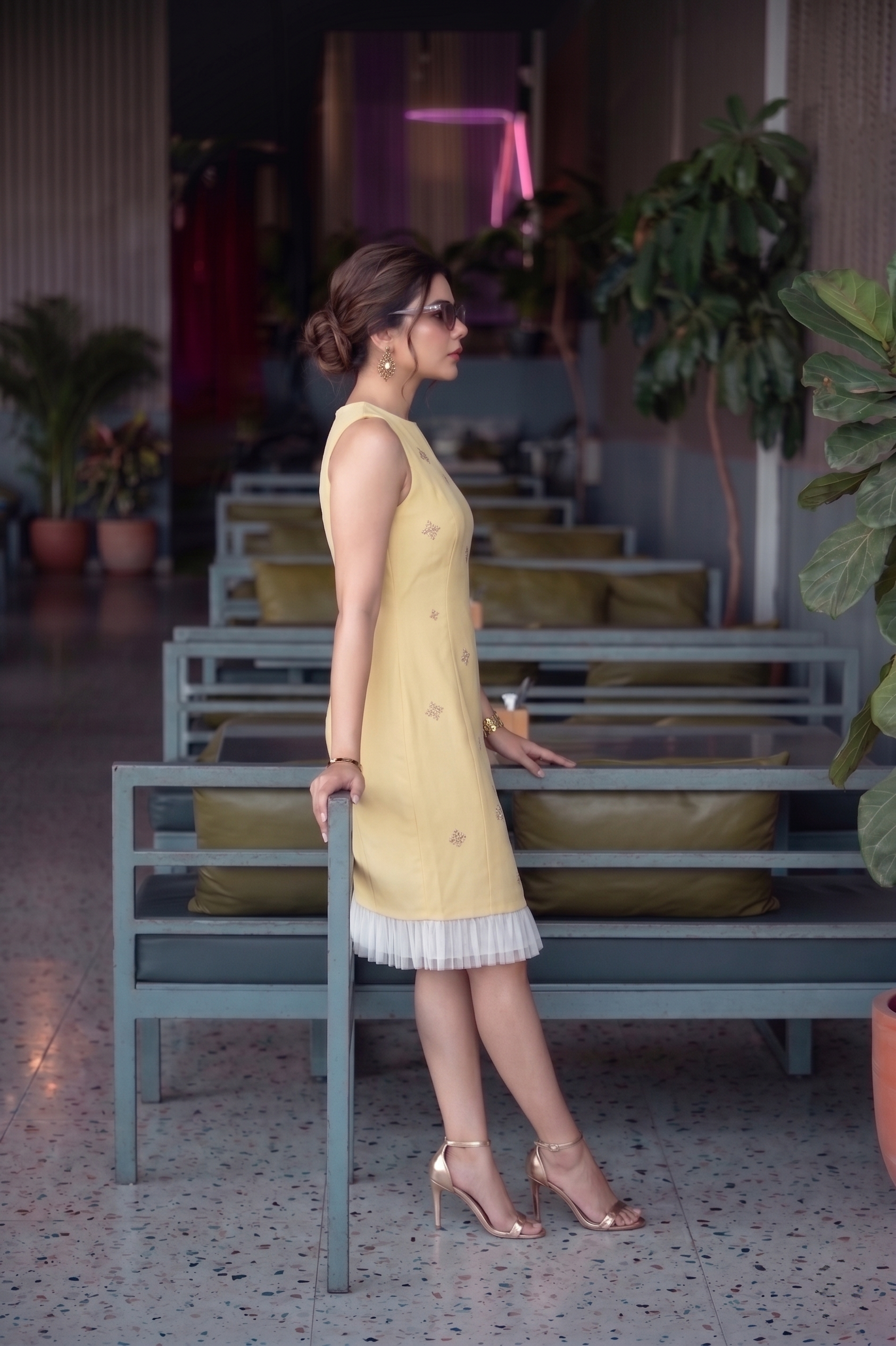 Sparkle Shift Dress - Baby Yellow