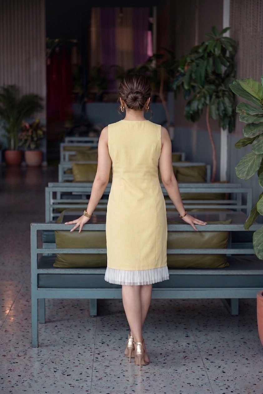 Sparkle Shift Dress - Baby Yellow