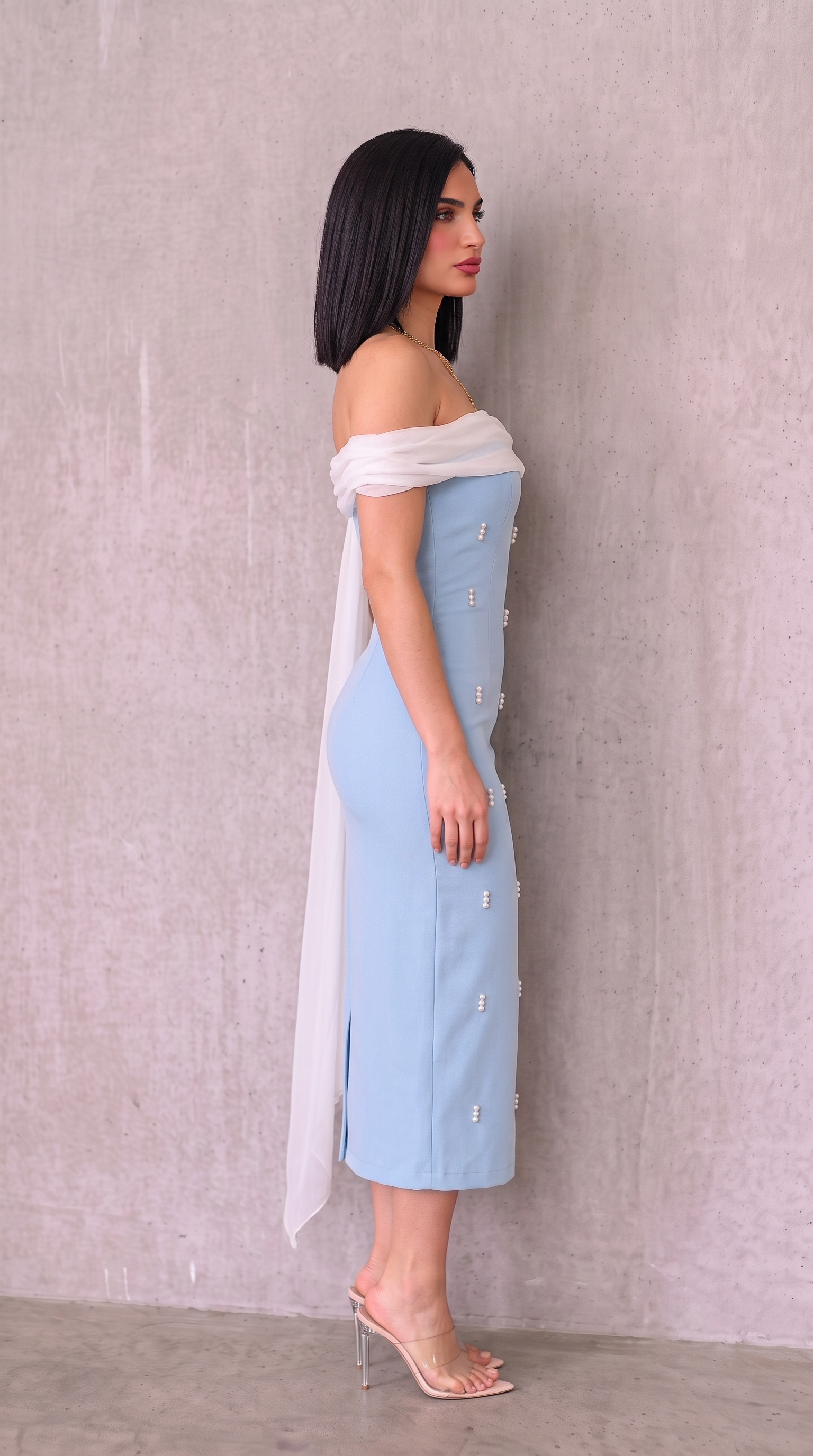 Powder blue Drape Dress