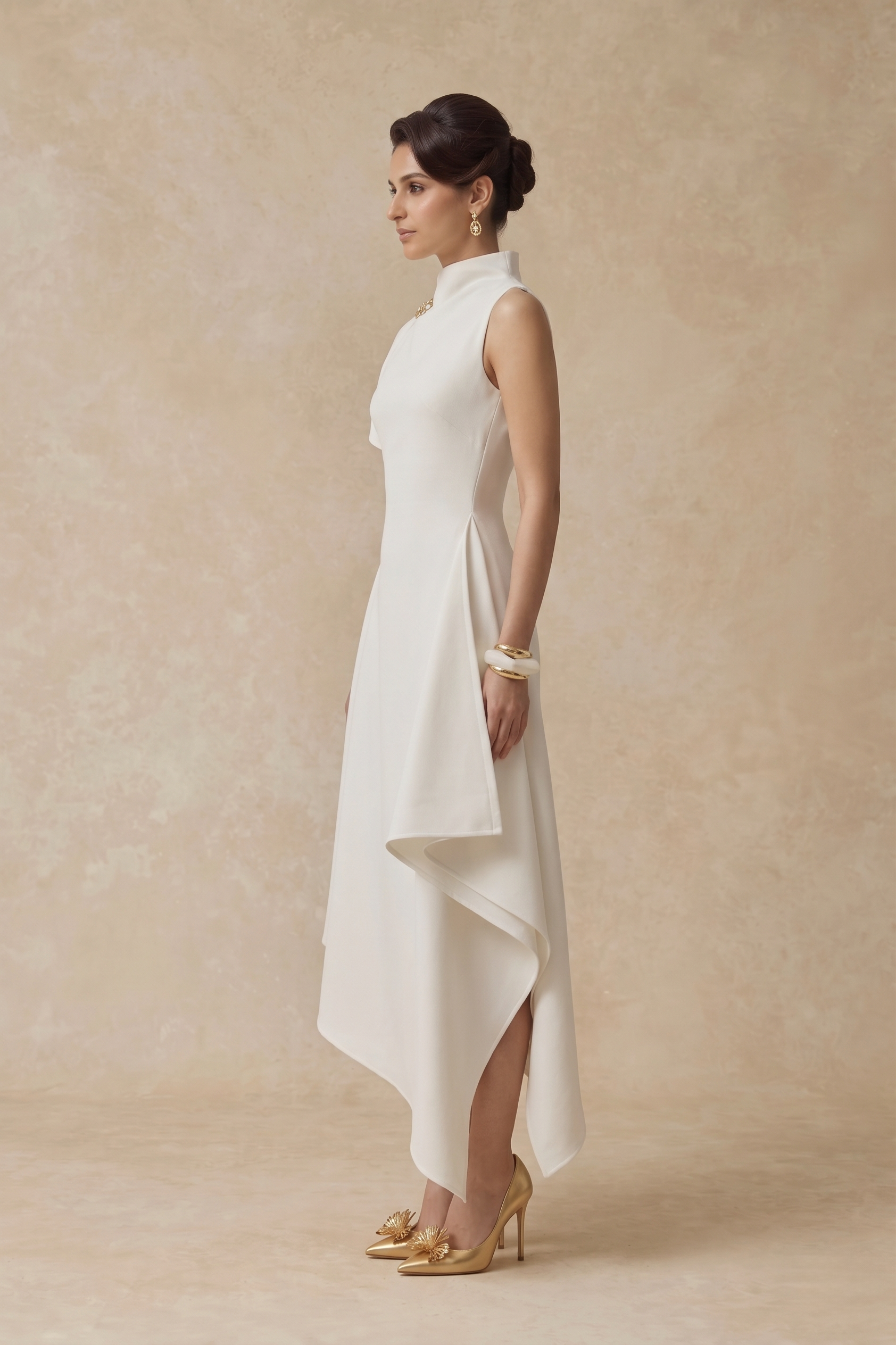 Ivory Muse Asymmetric Dress