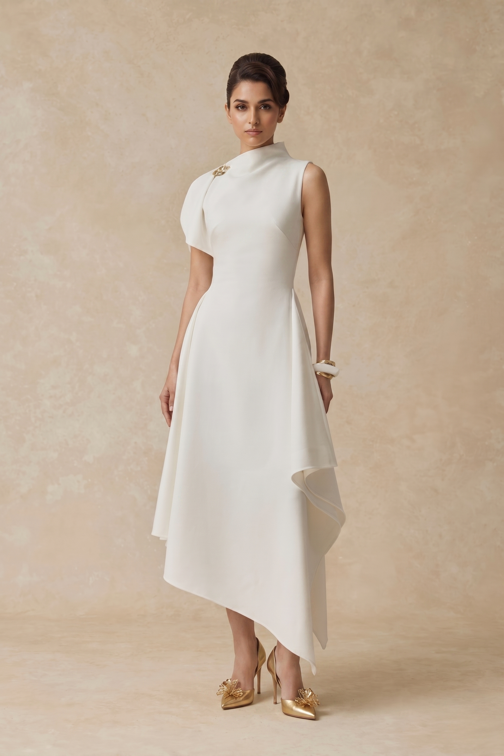 Ivory Muse Asymmetric Dress