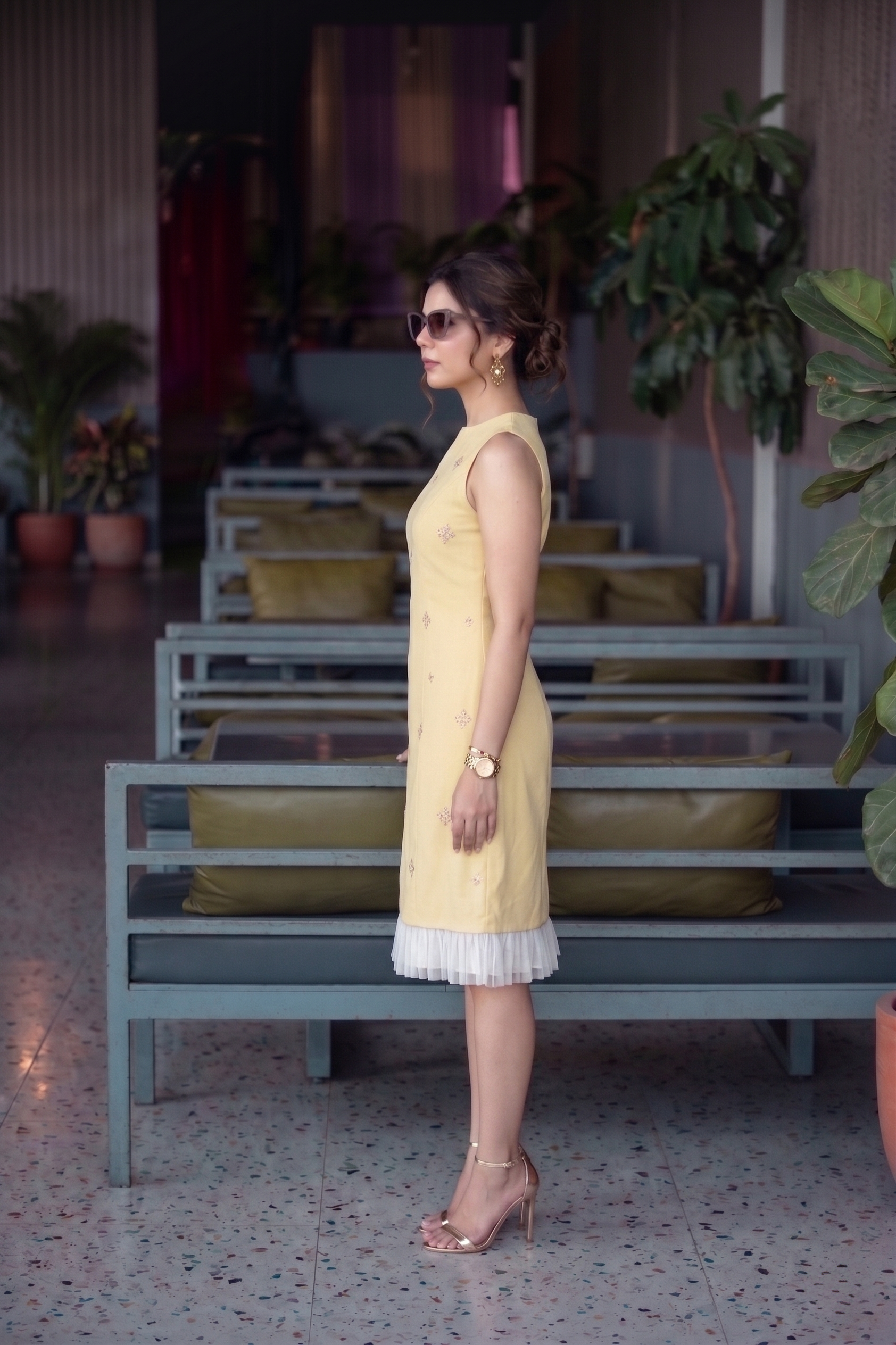 Sparkle Shift Dress - Baby Yellow
