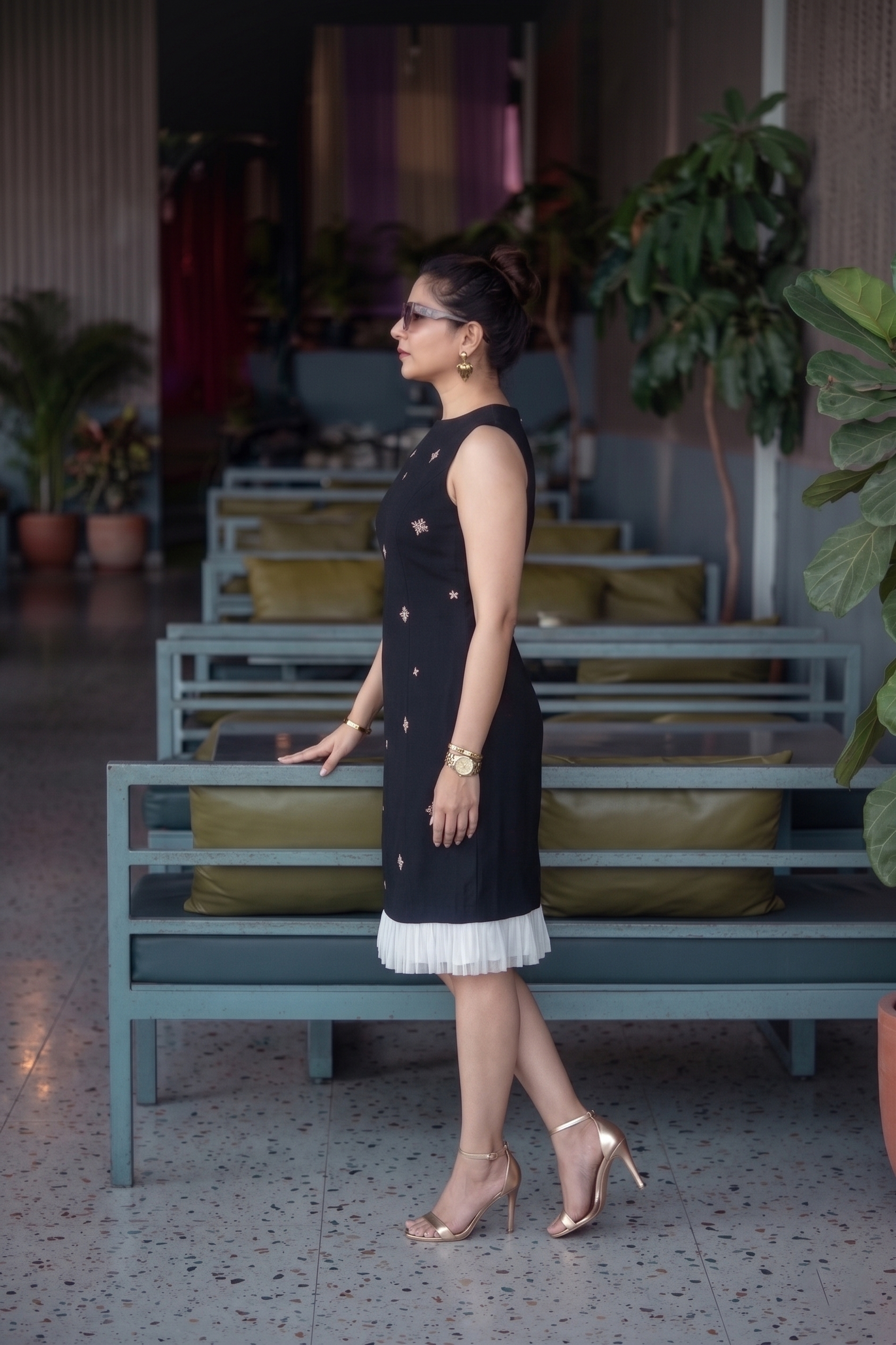 Sparkle Shift Dress - Black