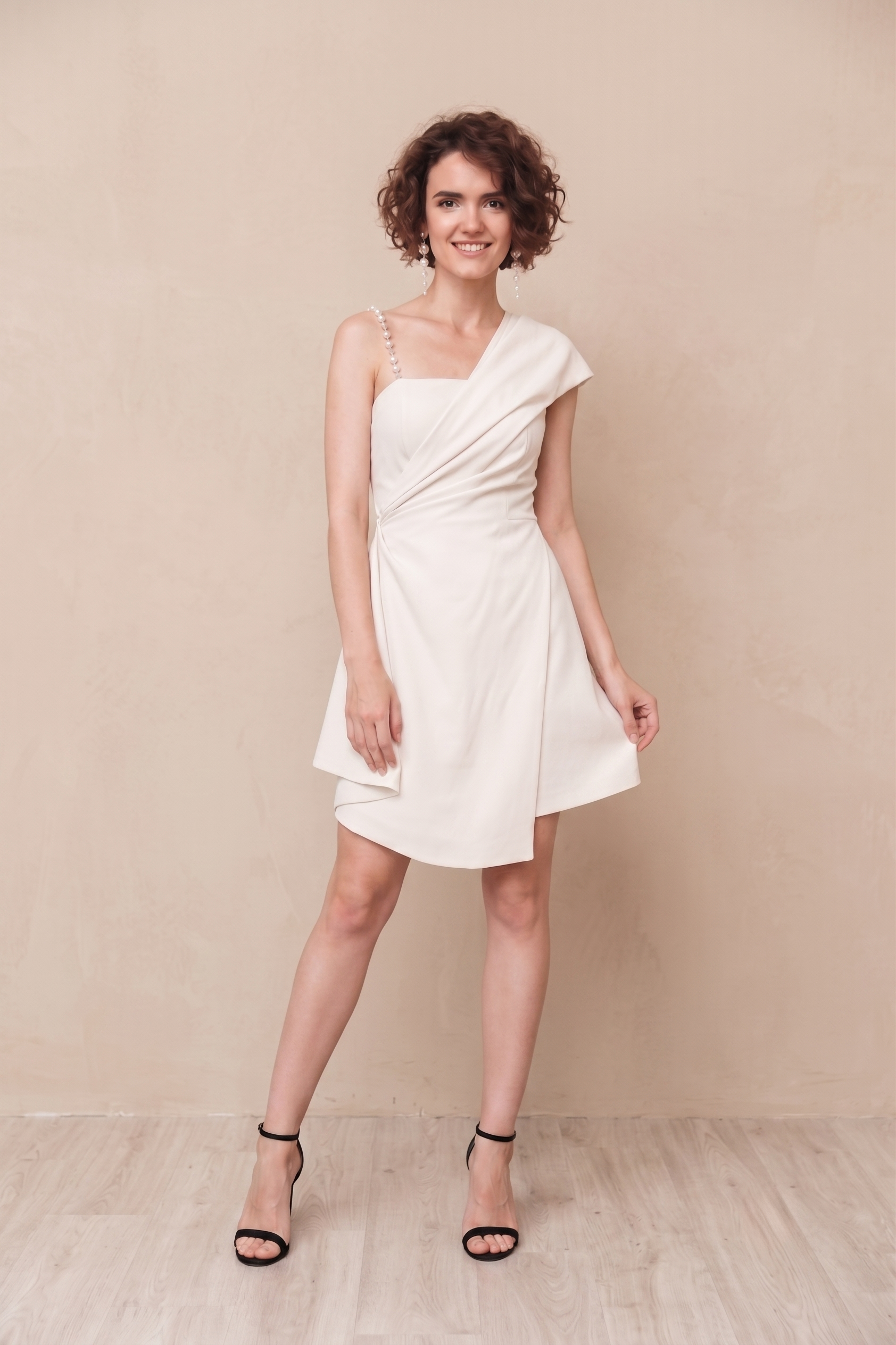 Celeste Draped Mini Dress - Ivory