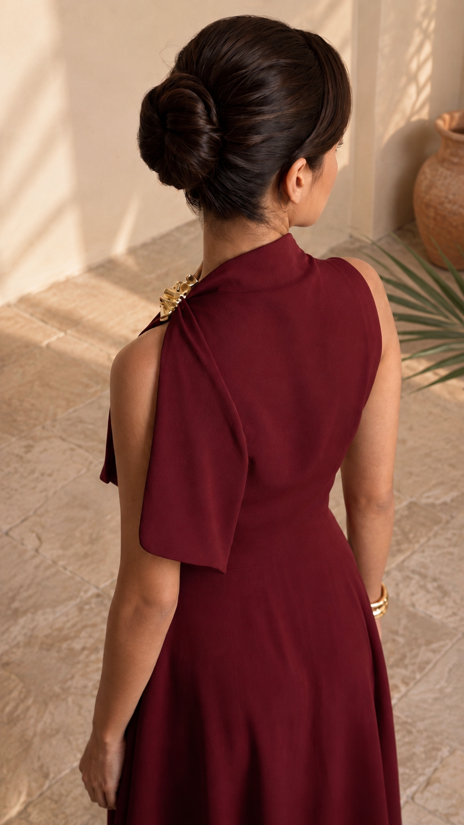 Wine Muse Asymmetric Dress
