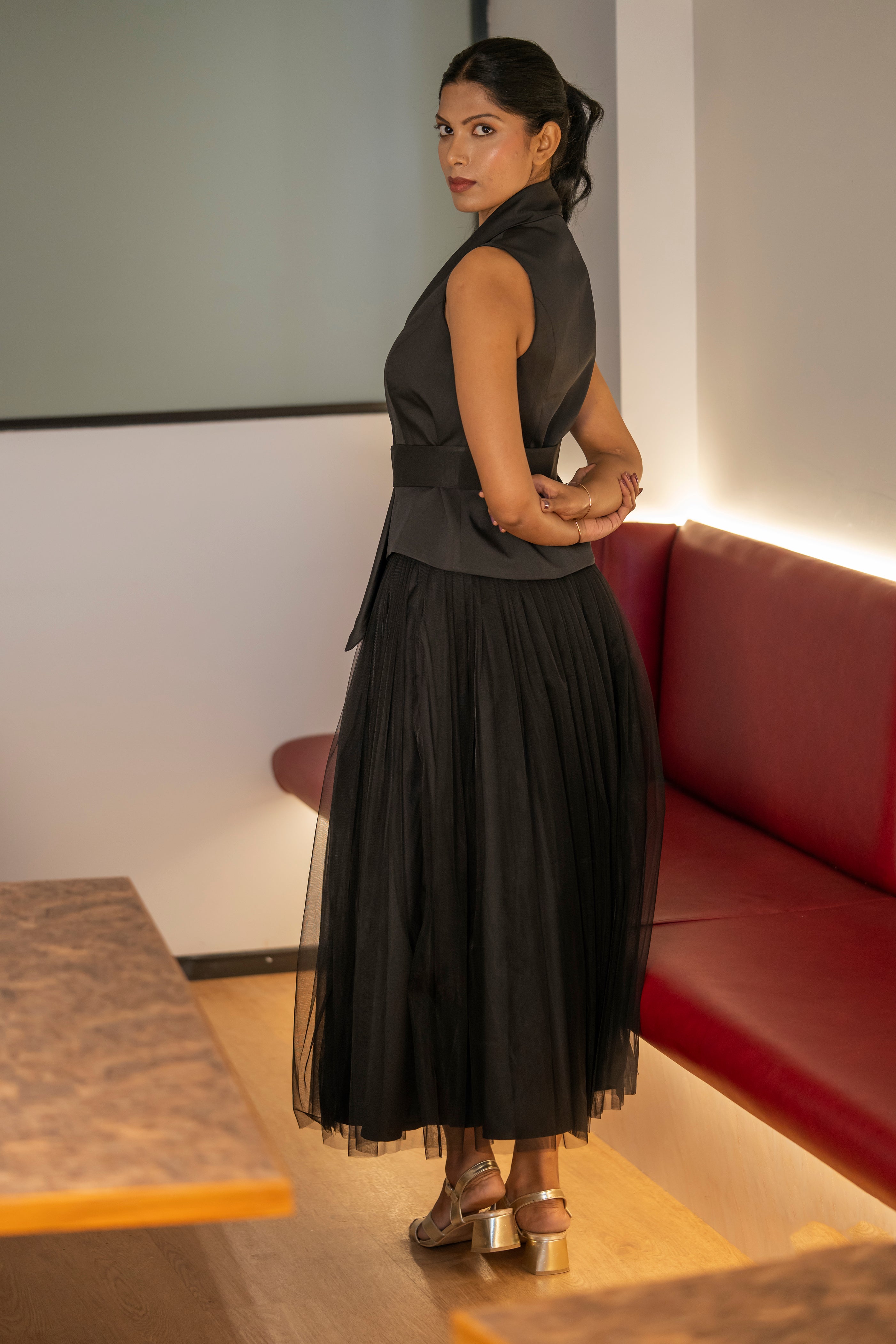 Black On Black Skirt Set - Bold & Classic