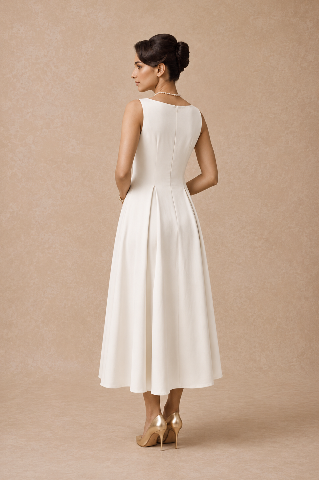 Pearl Blossom Embellished Dress –Ivory