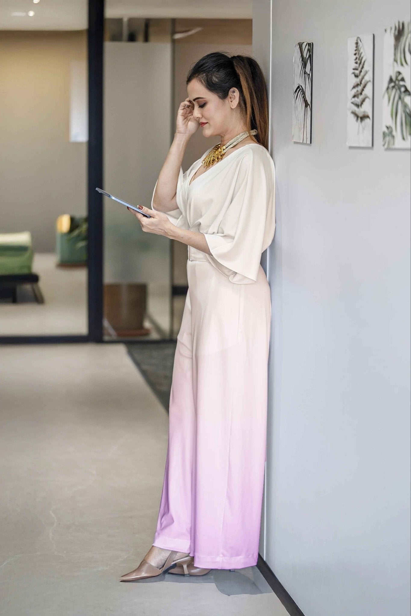 Bloom of Violet : A Dream in Ombré Jumpsuit