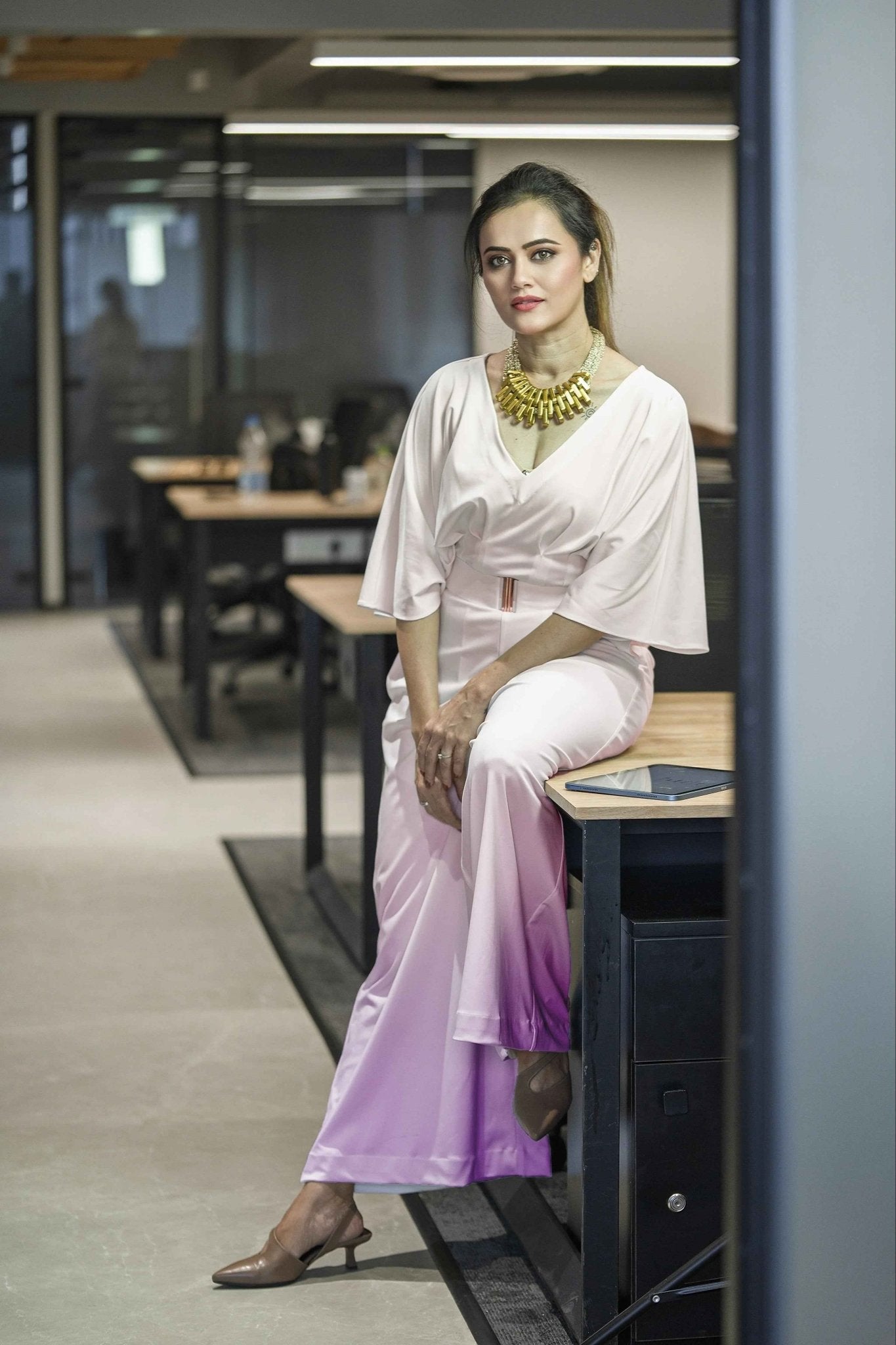 Bloom of Violet : A Dream in Ombré Jumpsuit