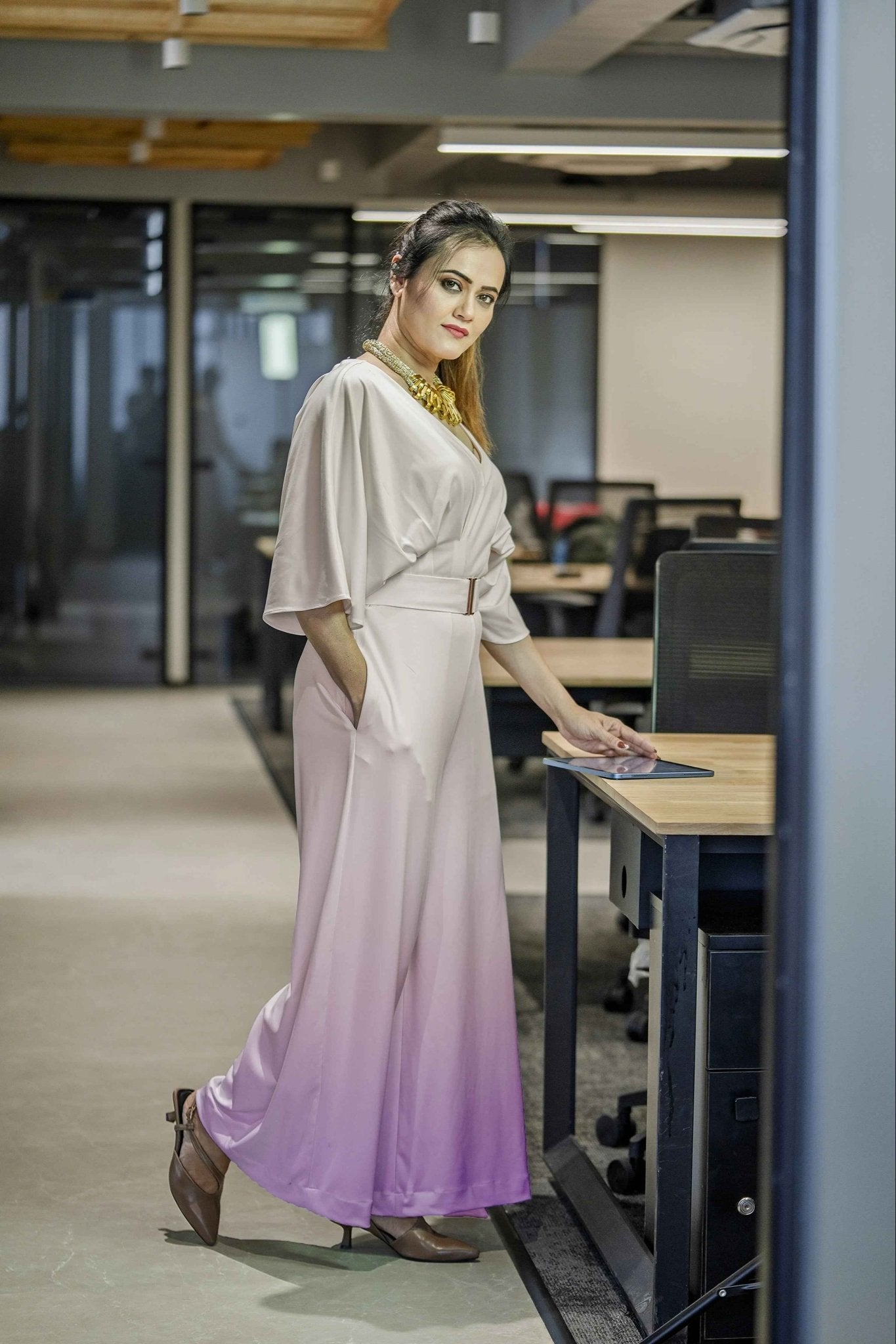 Bloom of Violet : A Dream in Ombré Jumpsuit