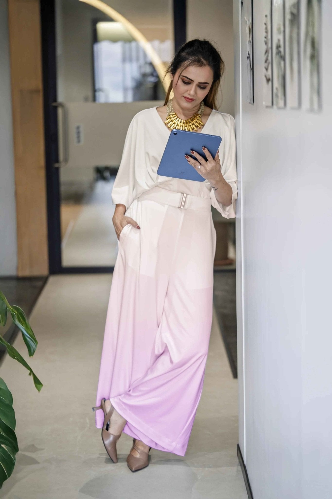 Bloom of Violet : A Dream in Ombré Jumpsuit