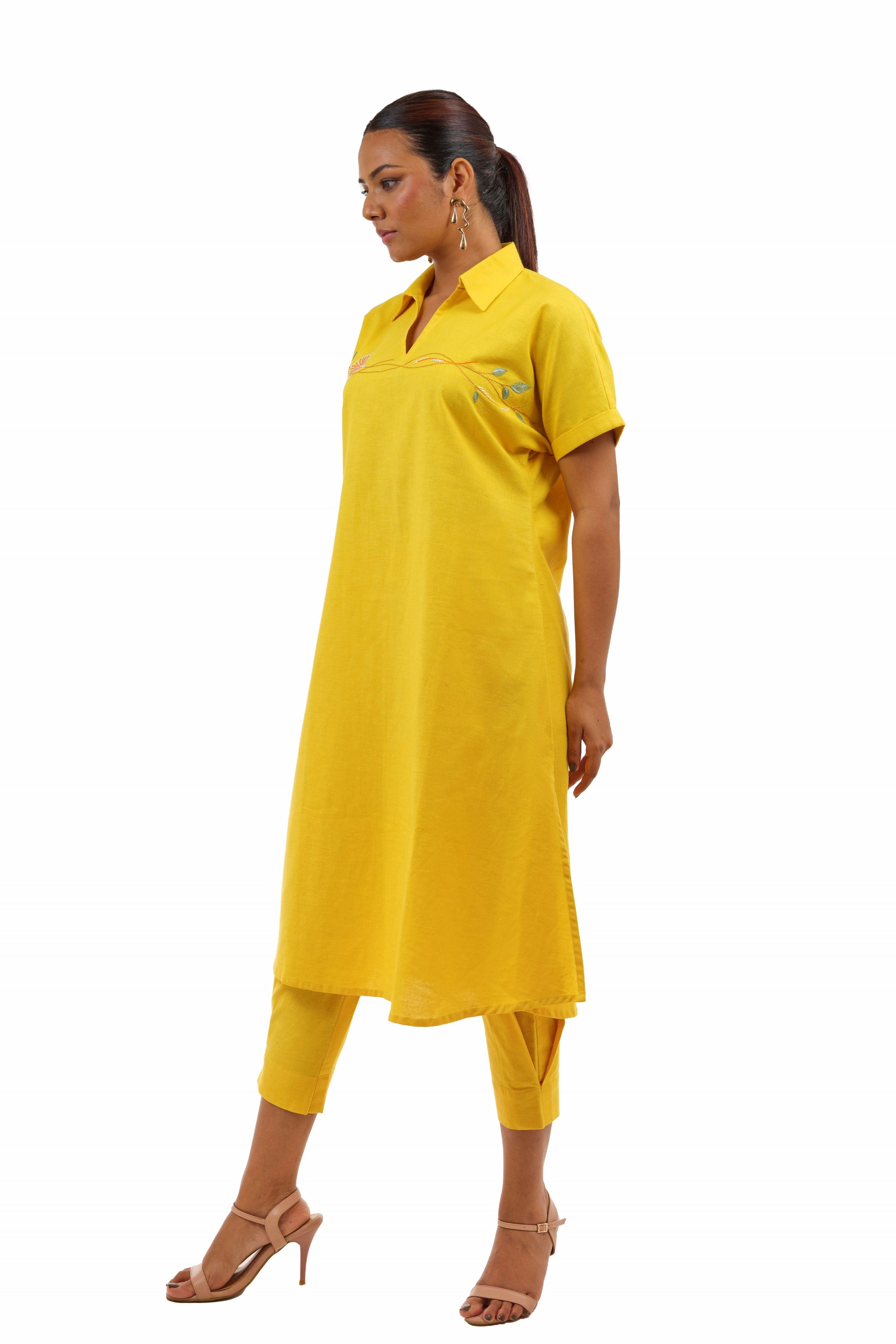 collar kurta set for women