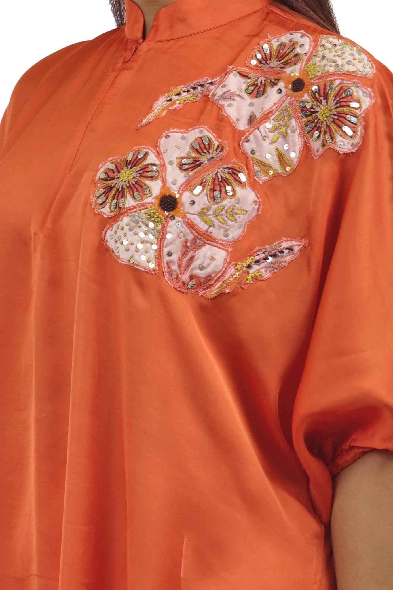 Coral Embroidered Kurta Set for Women