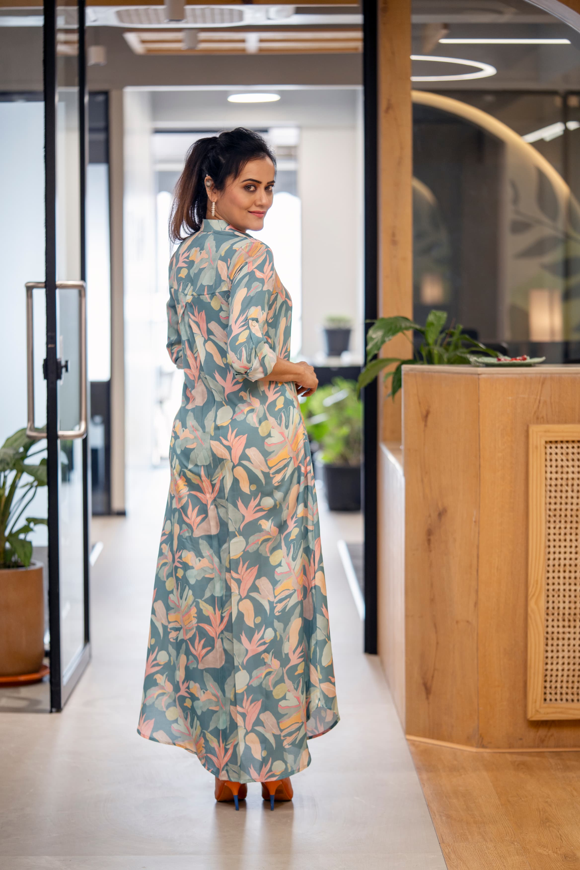 full sleeve long shirt dress