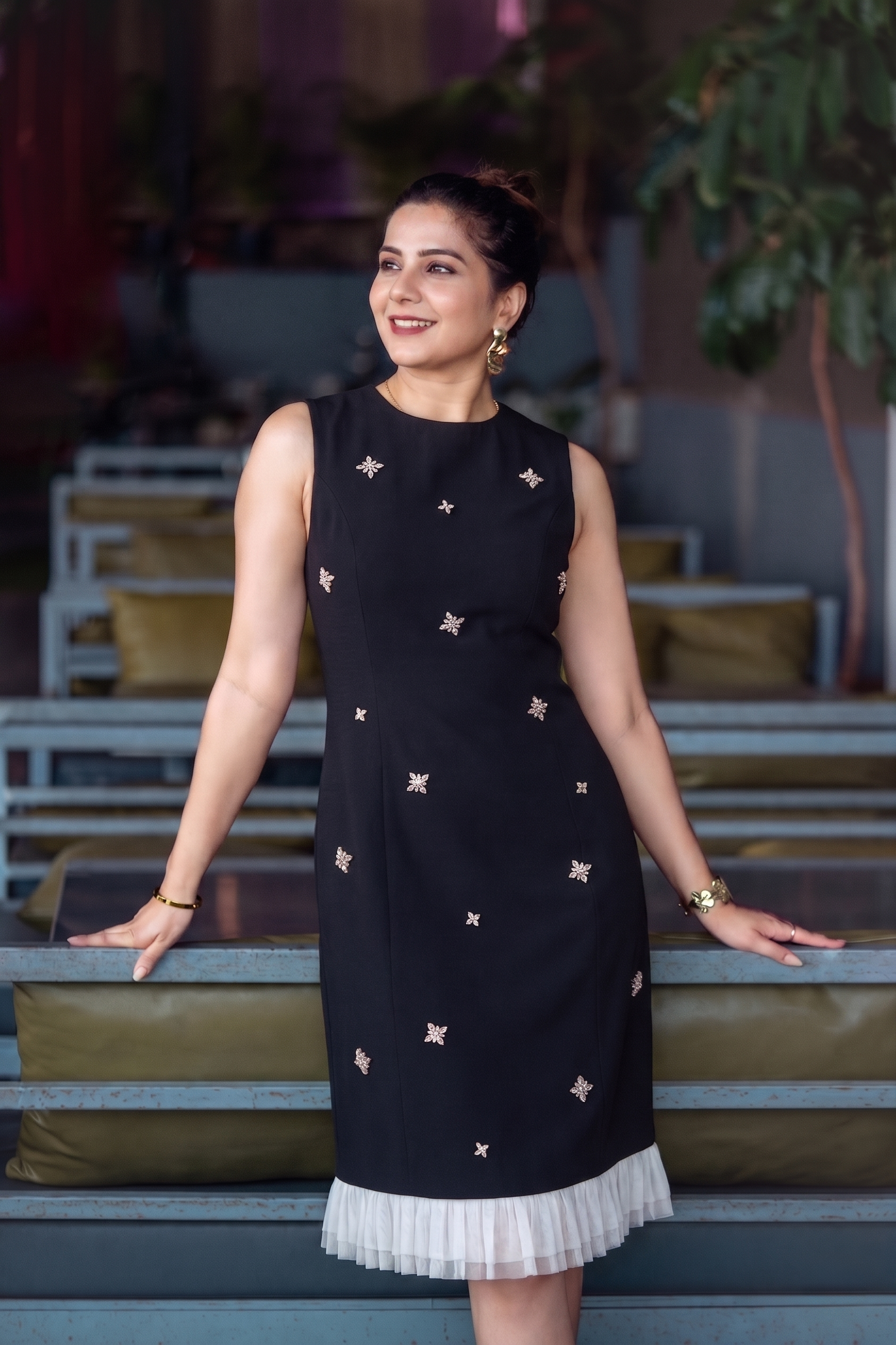 Sparkle Shift Dress - Black